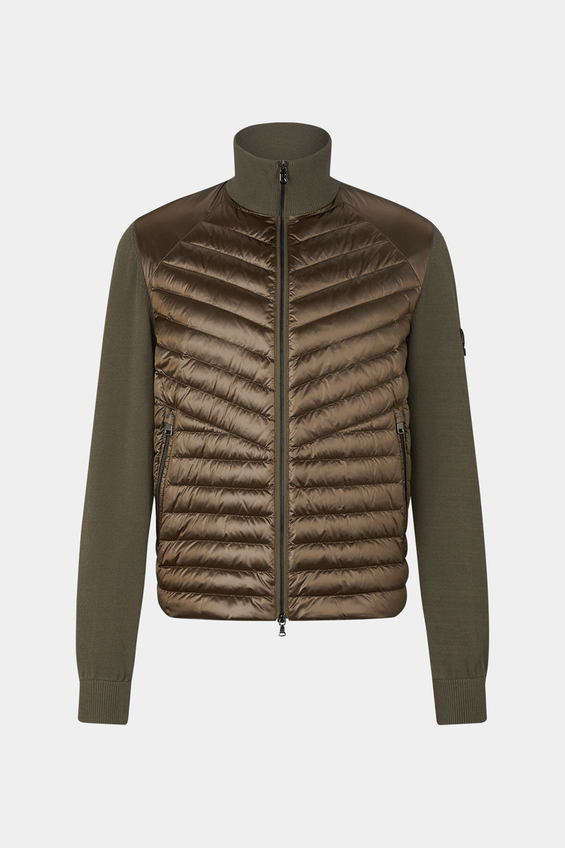 Alexio Down knit jacket in Khaki 1