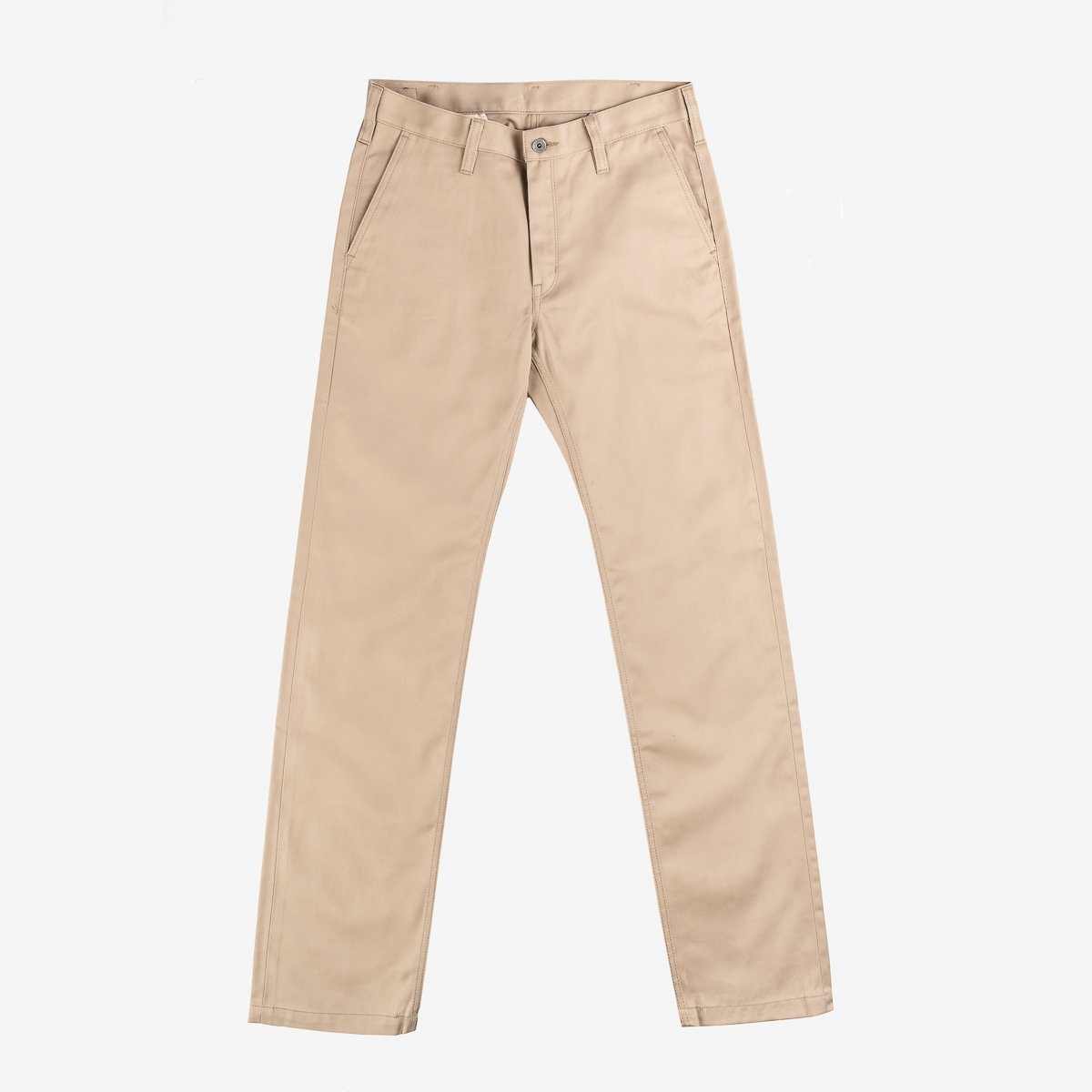 IH-717-KHA 9oz Mercerised Selvedge Cotton Chinos - Khaki - 1