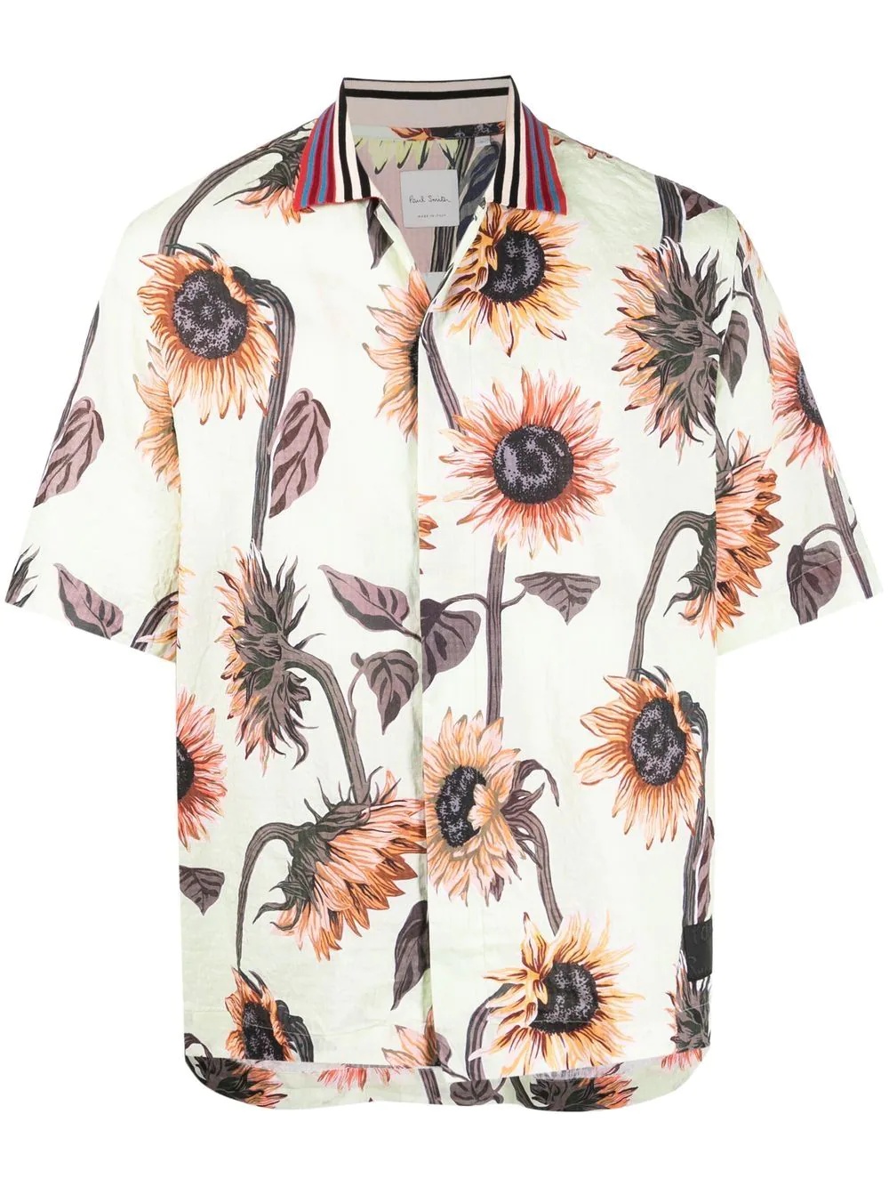 sunflower-print short-sleeve shirt - 1