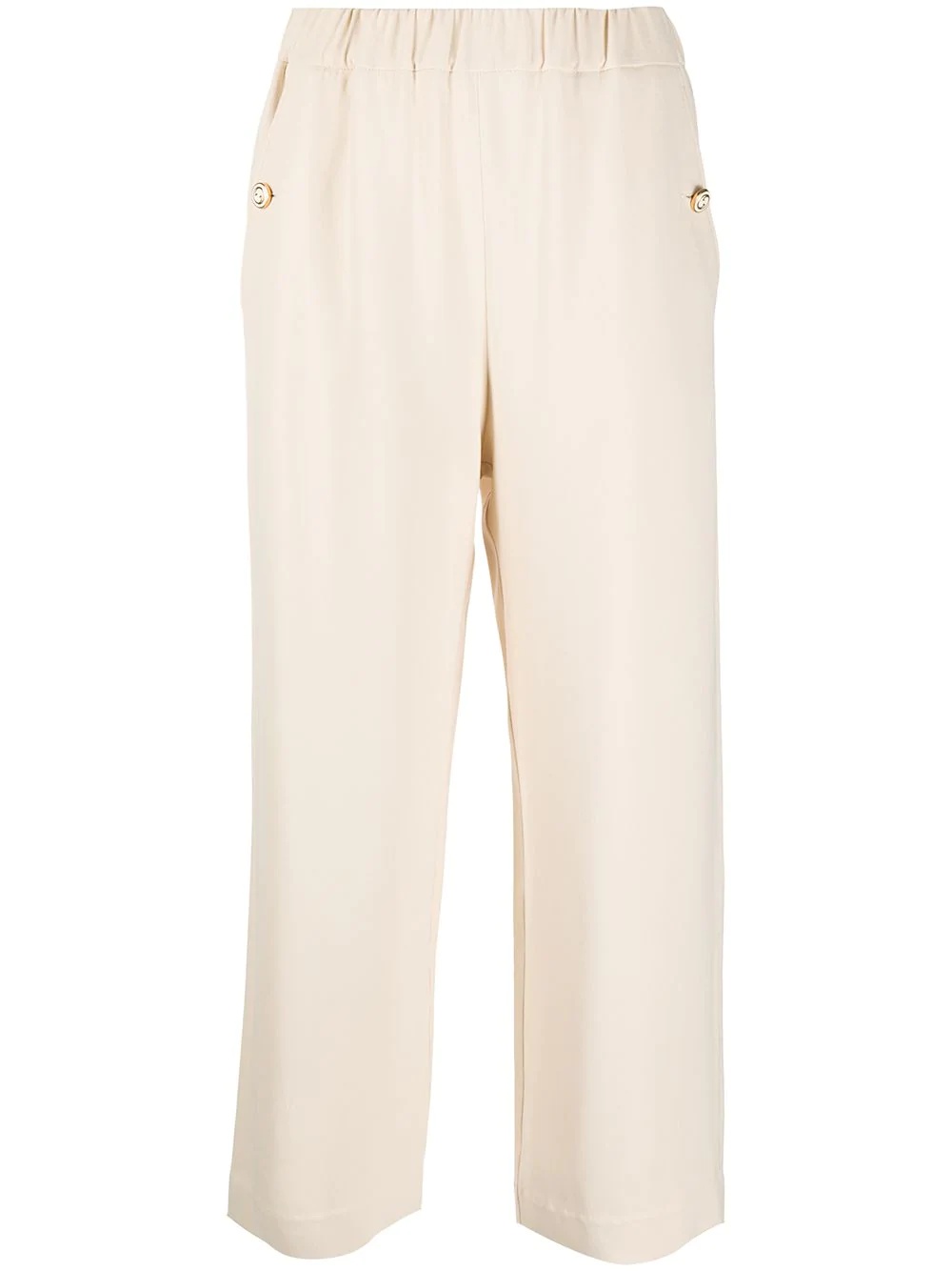 Double-G embossed-button culottes - 1