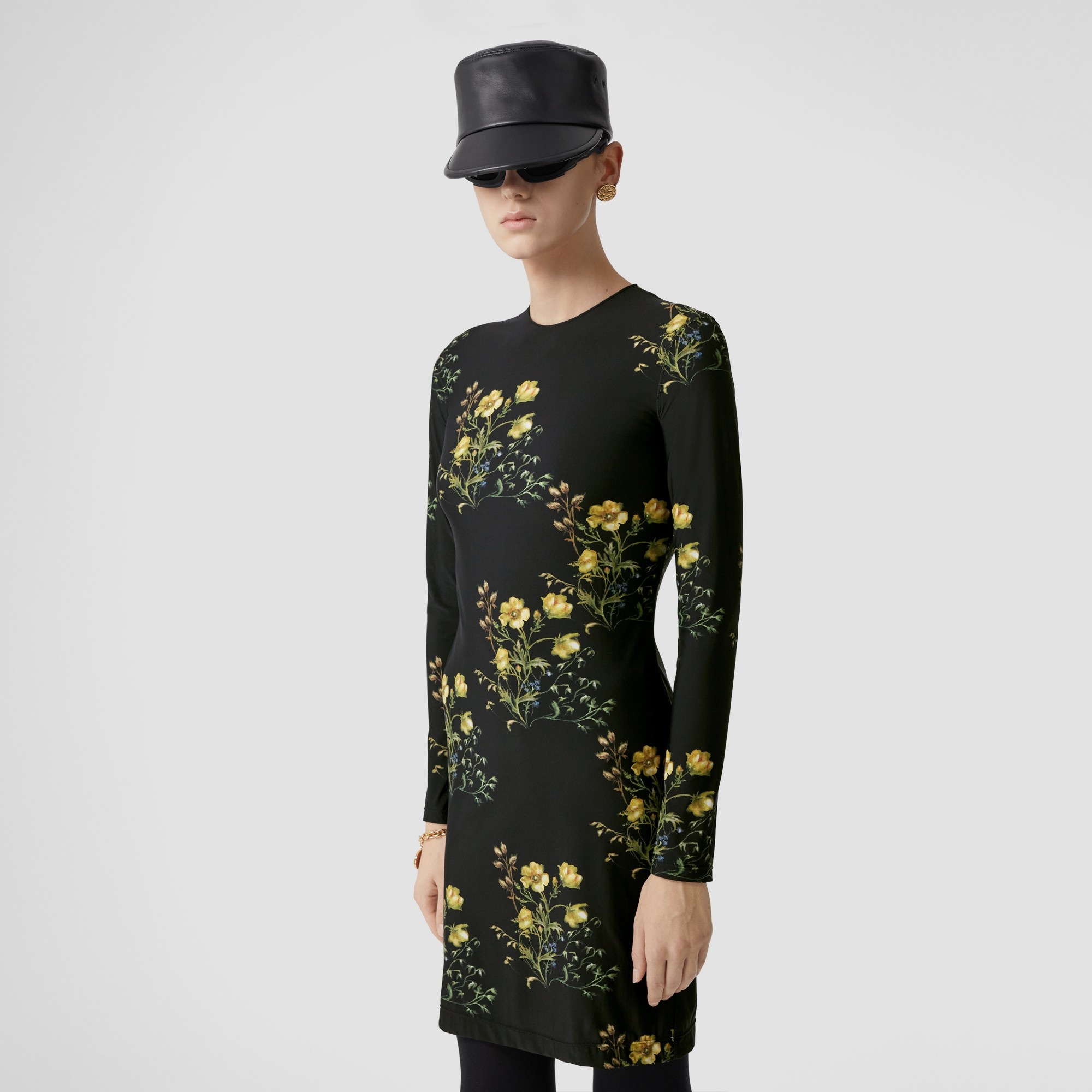 Floral Print Stretch Jersey Dress - 5