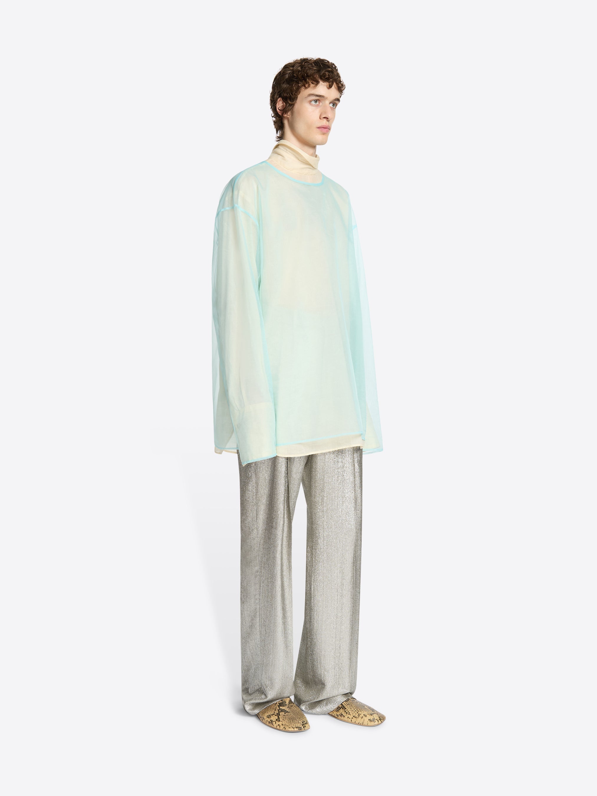 SHEER CREW NECK SHIRT - 3