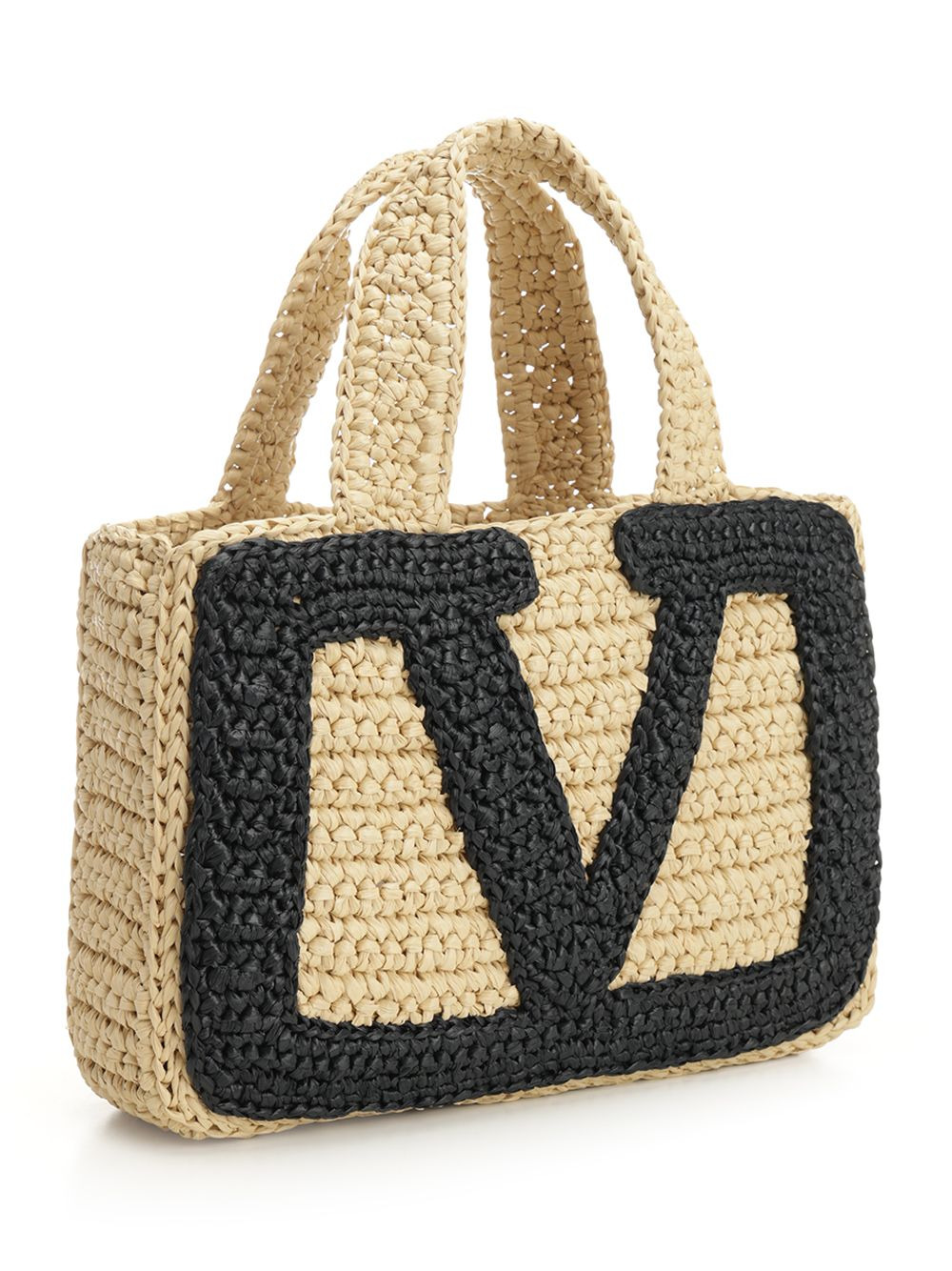 Small Tote | Viva Superstar Crochet | Crochet Rafia Handbags Beige - 2