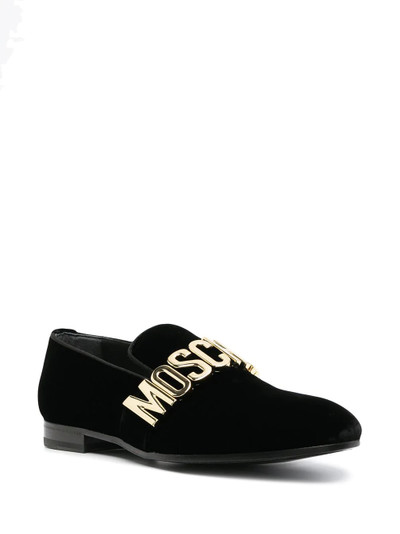 Moschino logo-plaque loafers outlook