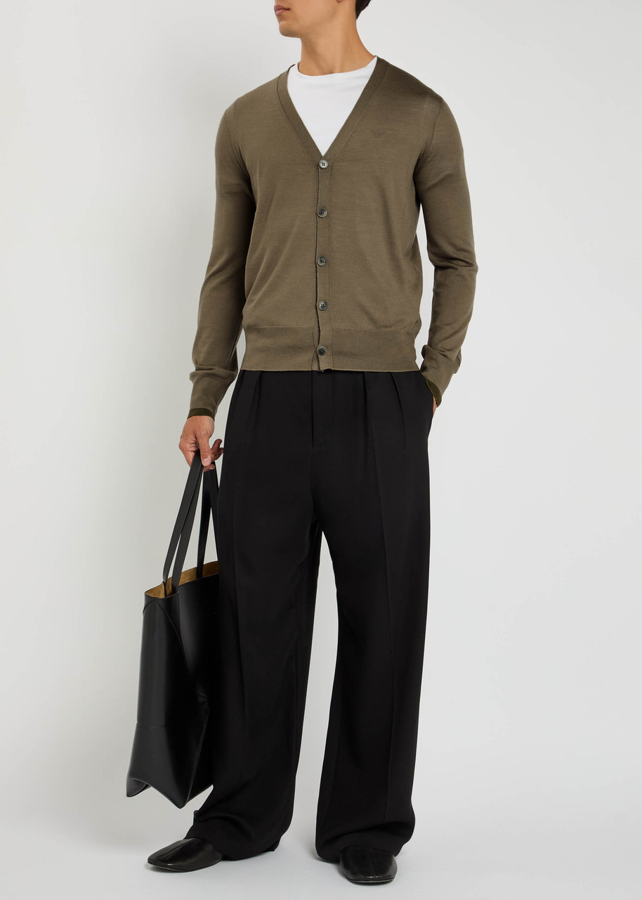 Loewe Logo-embroidered Fine-knit Wool Cardigan - 4
