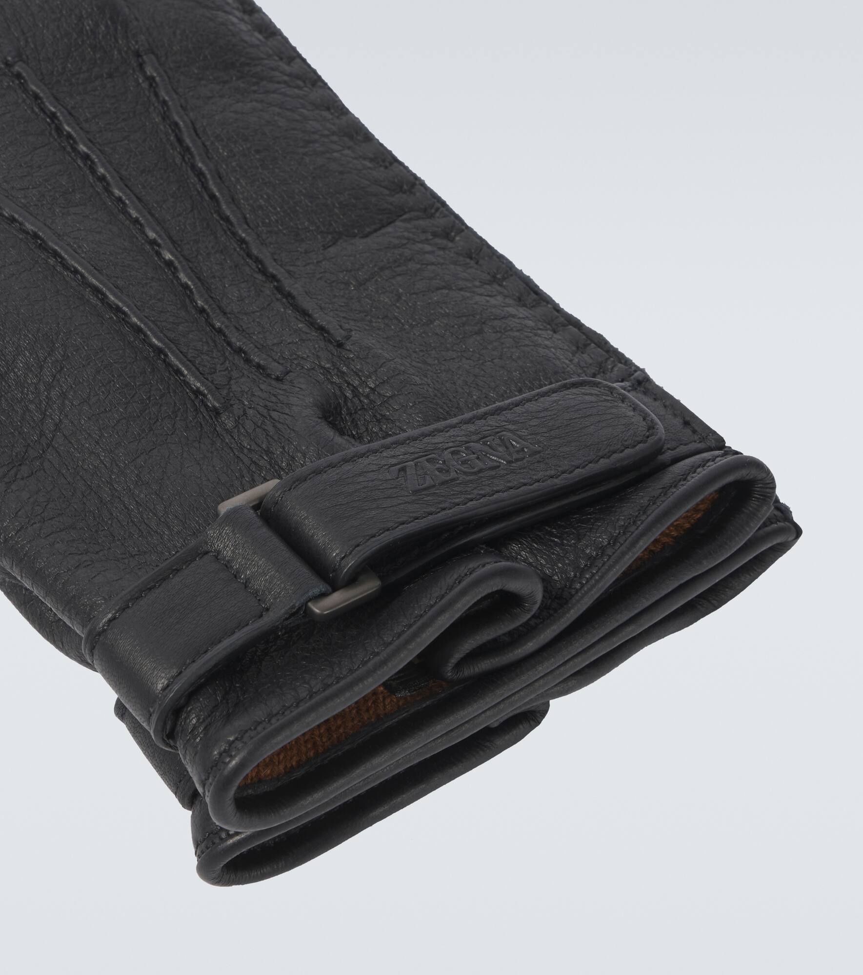 Embossed leather gloves - 2