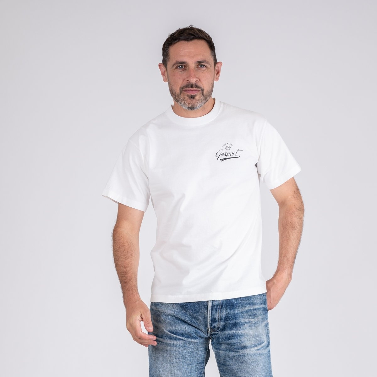 IHPT-24PARTY-WHT 7.5oz Printed "22nd Anniversary" Party Loopwheel Crew Neck T-Shirt - White - 3