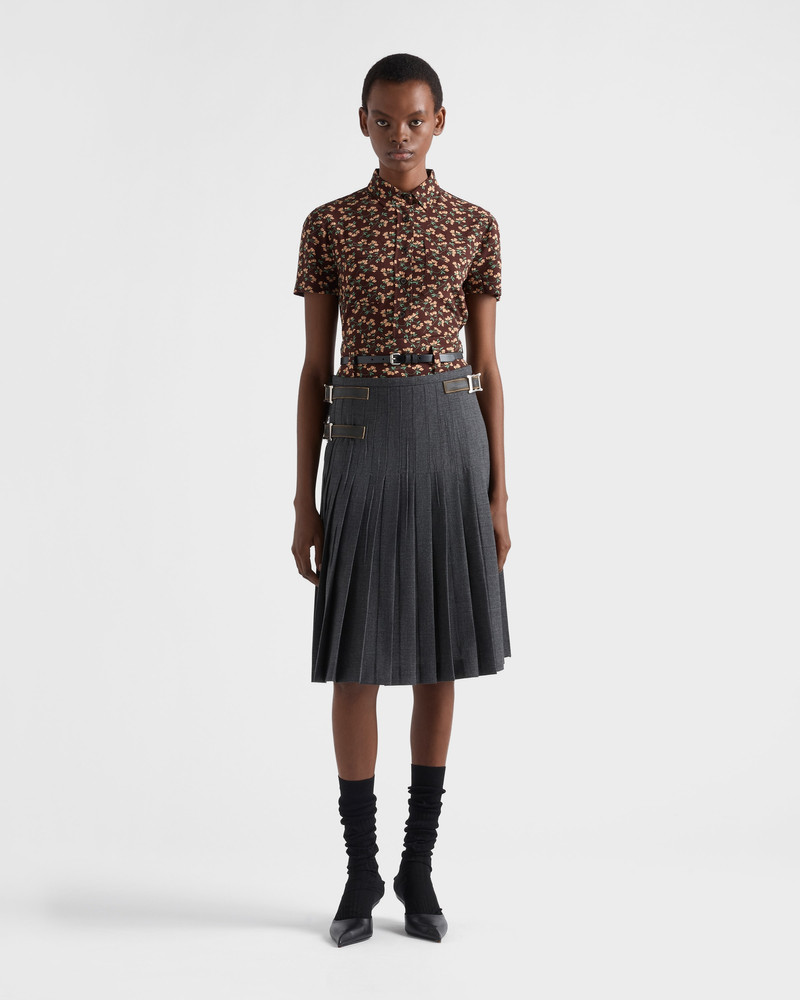 Prada Short-sleeved floral print georgette shirt outlook