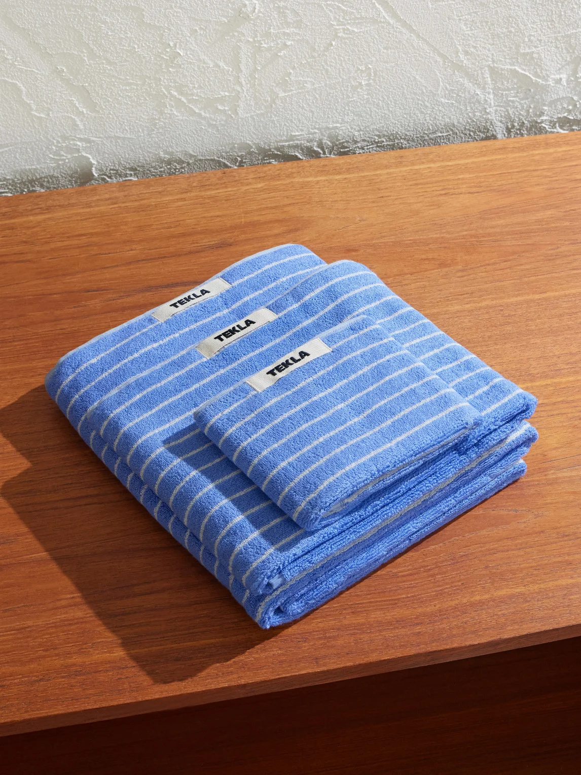 Set of Three Logo-Appliquéd Striped Organic Cotton Towels - 1