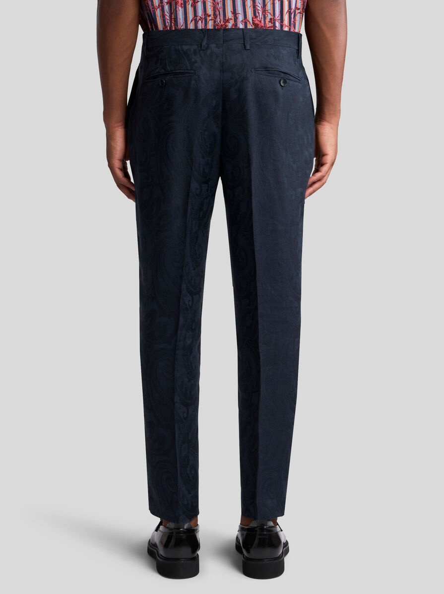LINEN JACQUARD TROUSERS - 5
