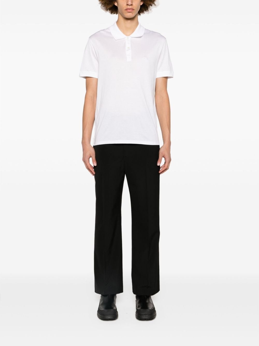 logo-embroidered jersey polo shirt - 2