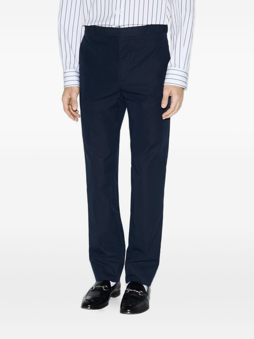 embossed-logo twill trousers - 4