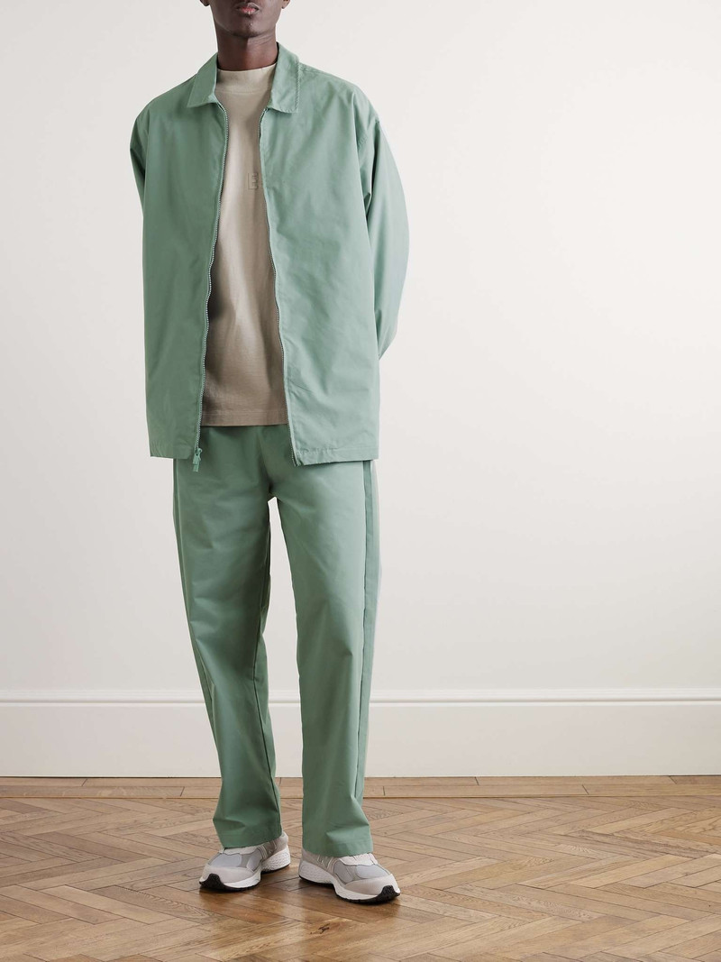 ESSENTIALS Logo-Appliquéd Cotton-Blend Twill Drawstring Trousers outlook