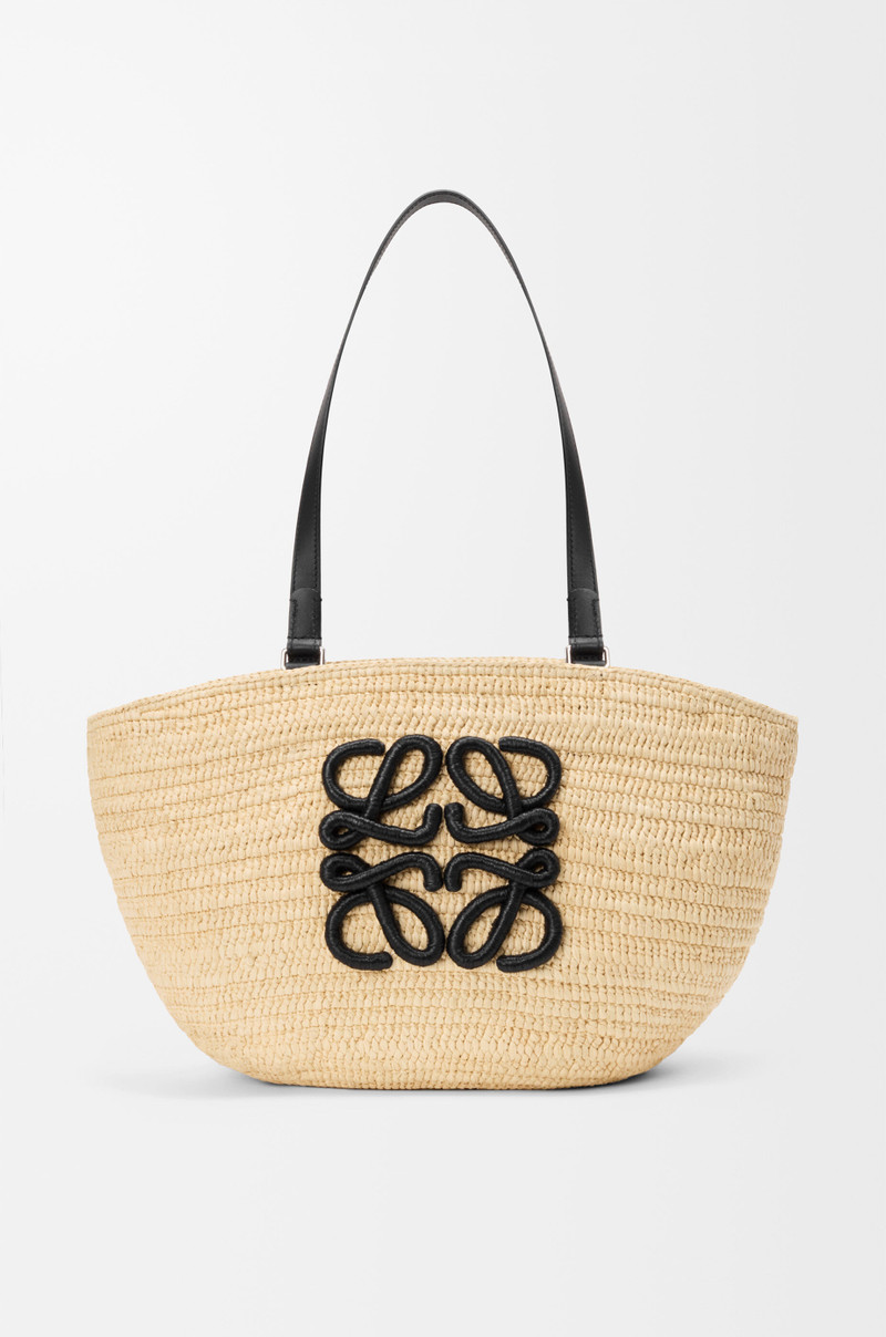 Medium Eclipse basket in raffia and calfskin 4