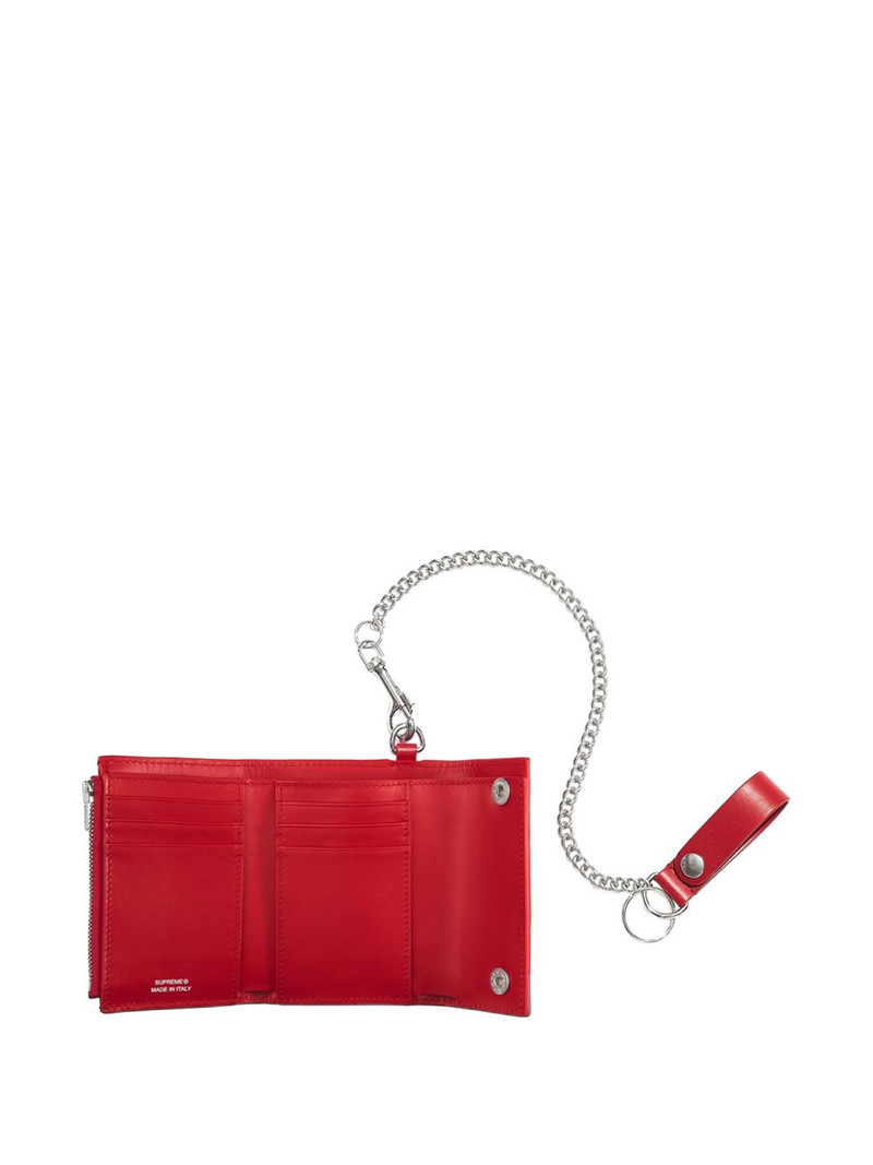 Supreme embossed-logo leather chain wallet outlook