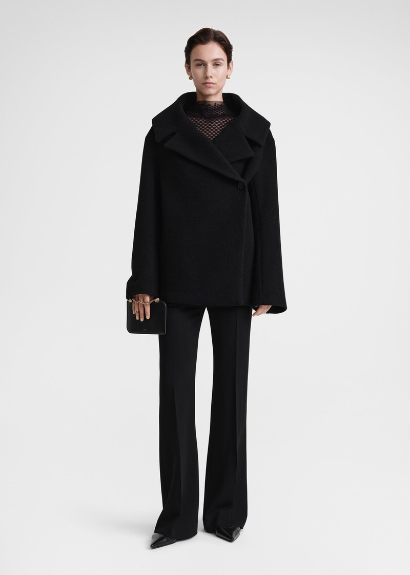 Totême Felt wrap jacket black outlook