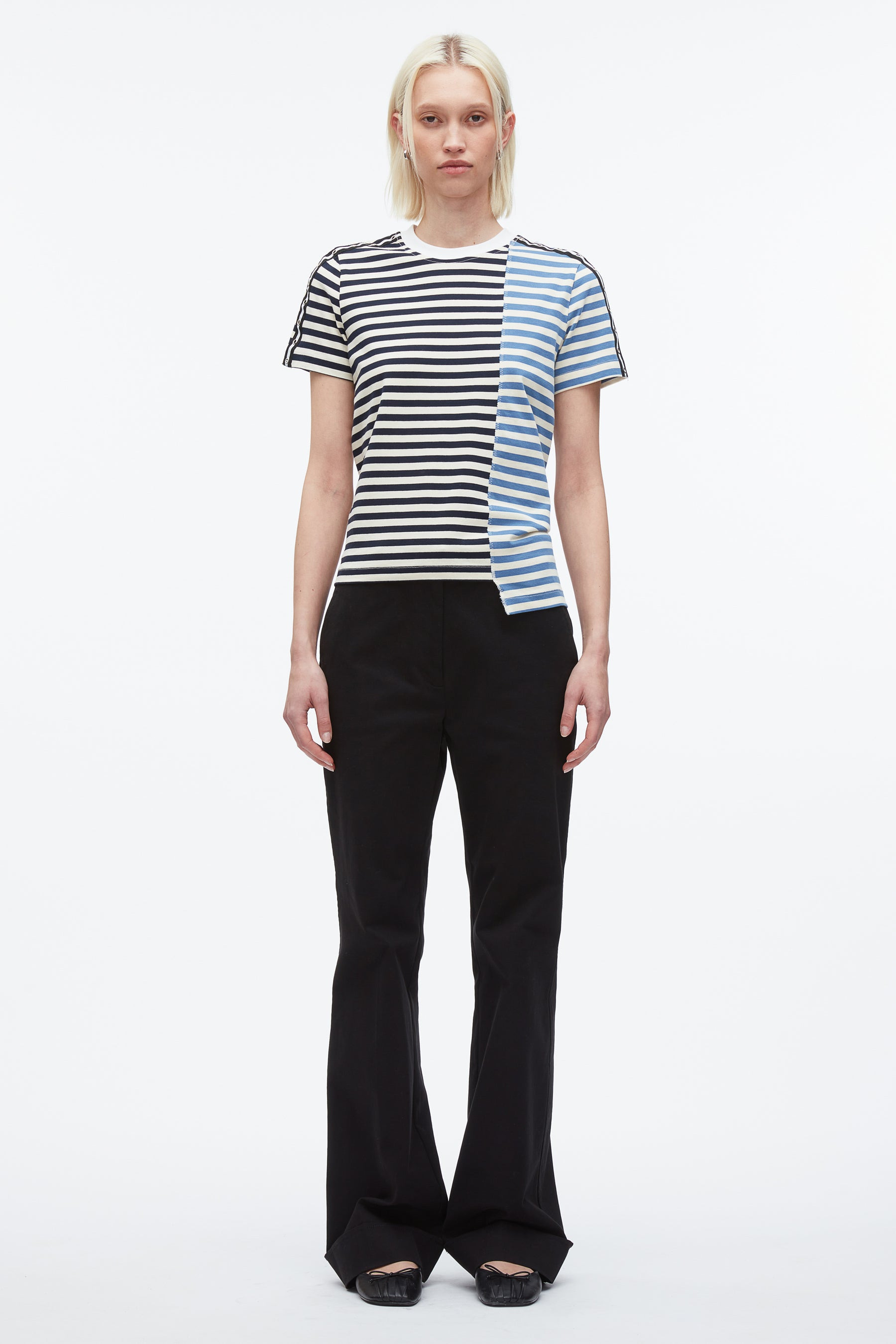 Stripe Patchwork T-Shirt - 2