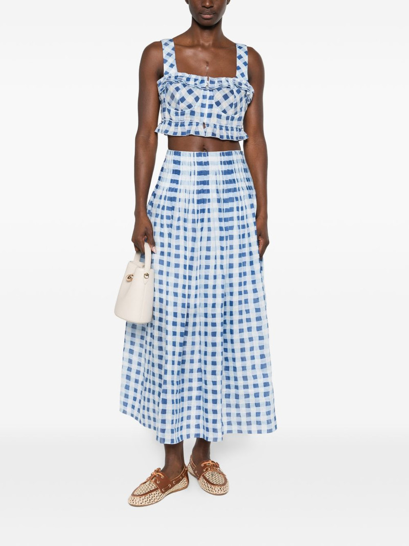 Sandro check-pattern A-line midi skirt outlook