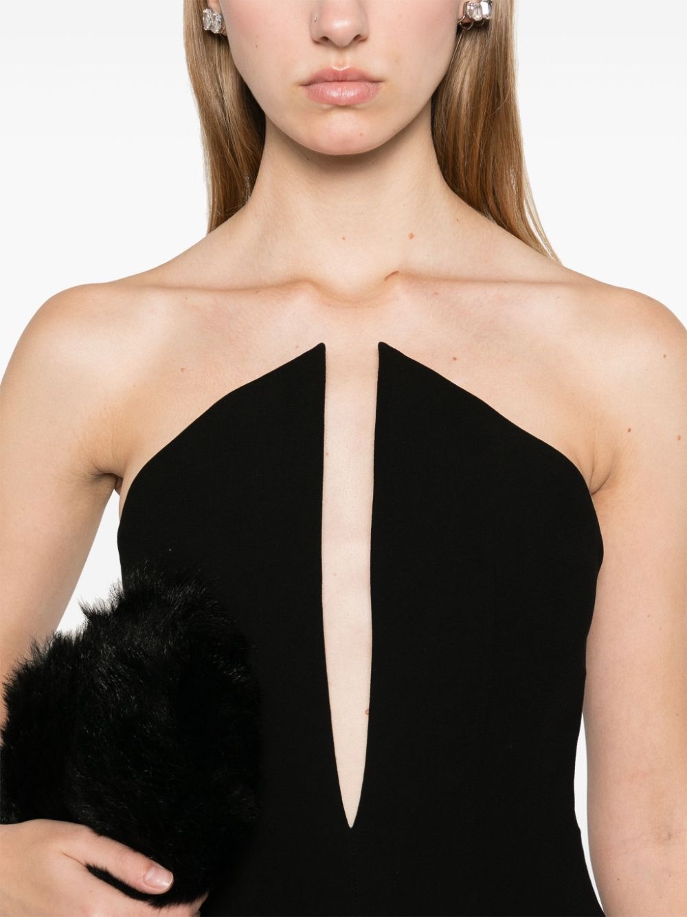 spike-neckline gown - 5