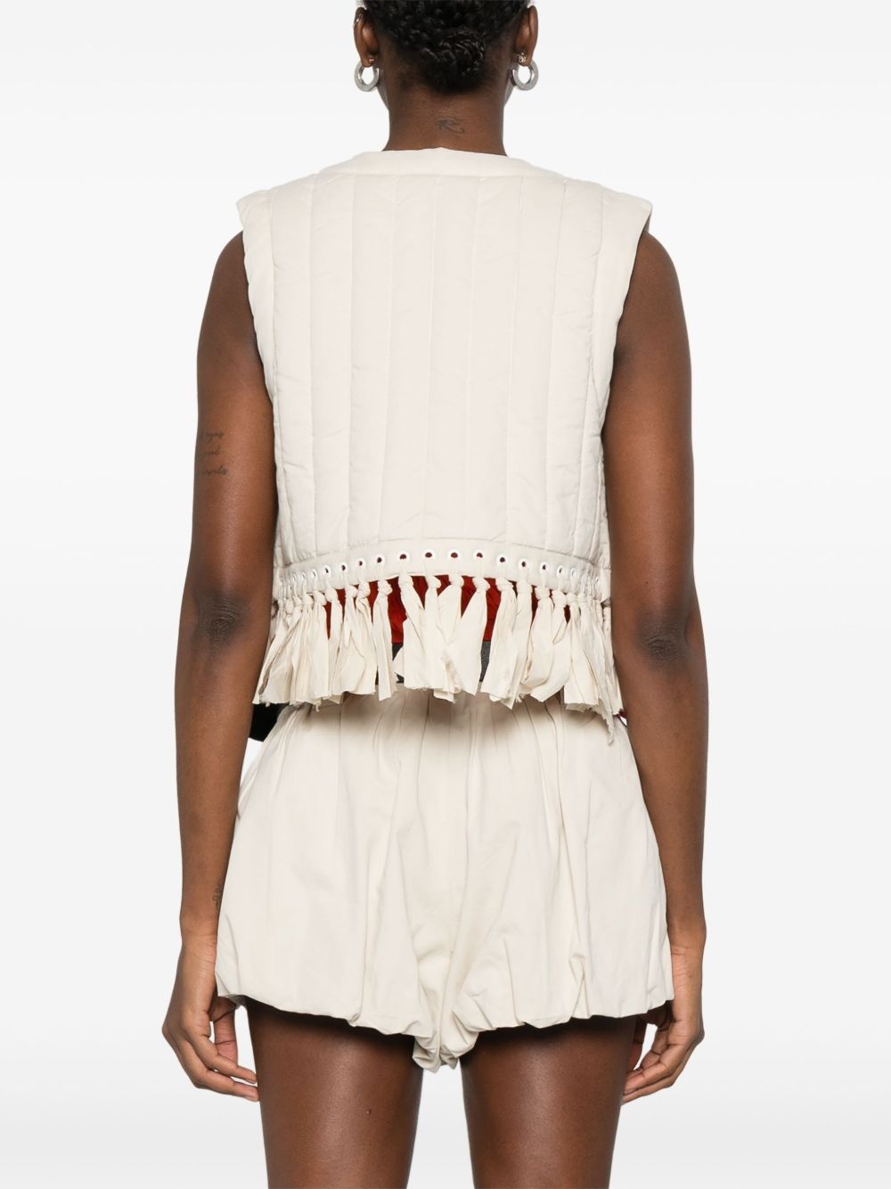 fringe-detailed vest - 4