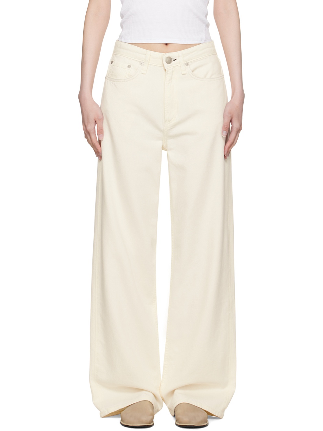 Off-White Featherweight Logan Wide-Leg Jeans - 1