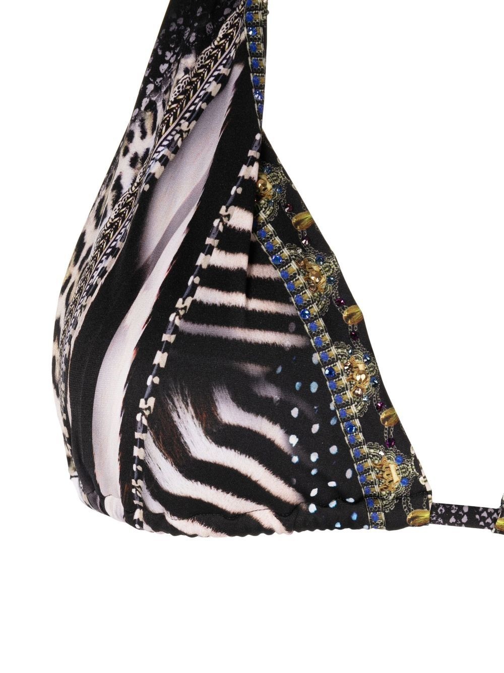 animal-print halterneck bikini - 4