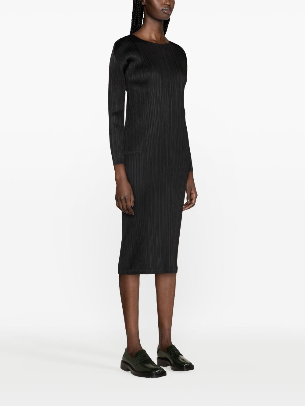 September plissÃ©-satin midi dress - 3
