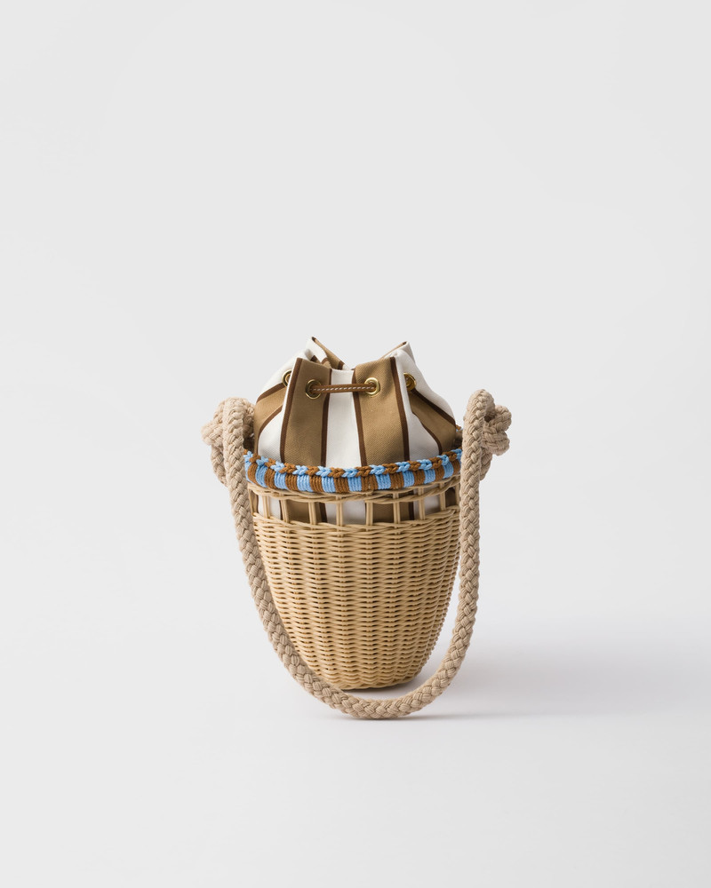 Wicker mini bucket bag 3