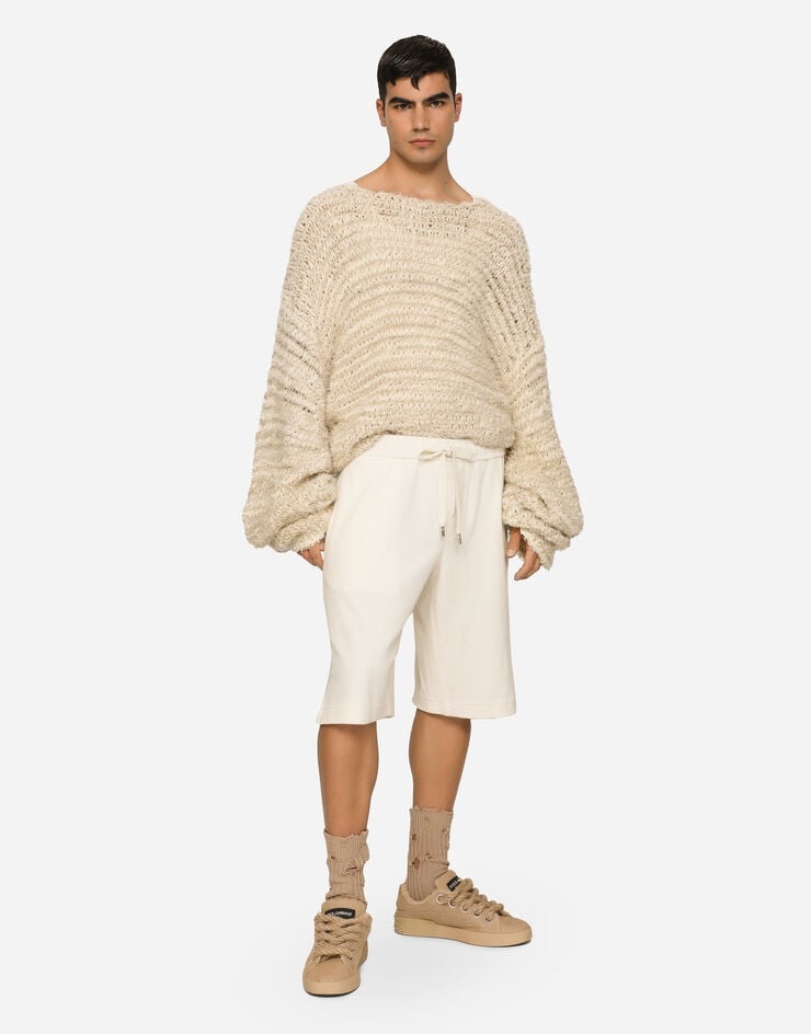 Terrycloth jogging shorts with logo tag - 2
