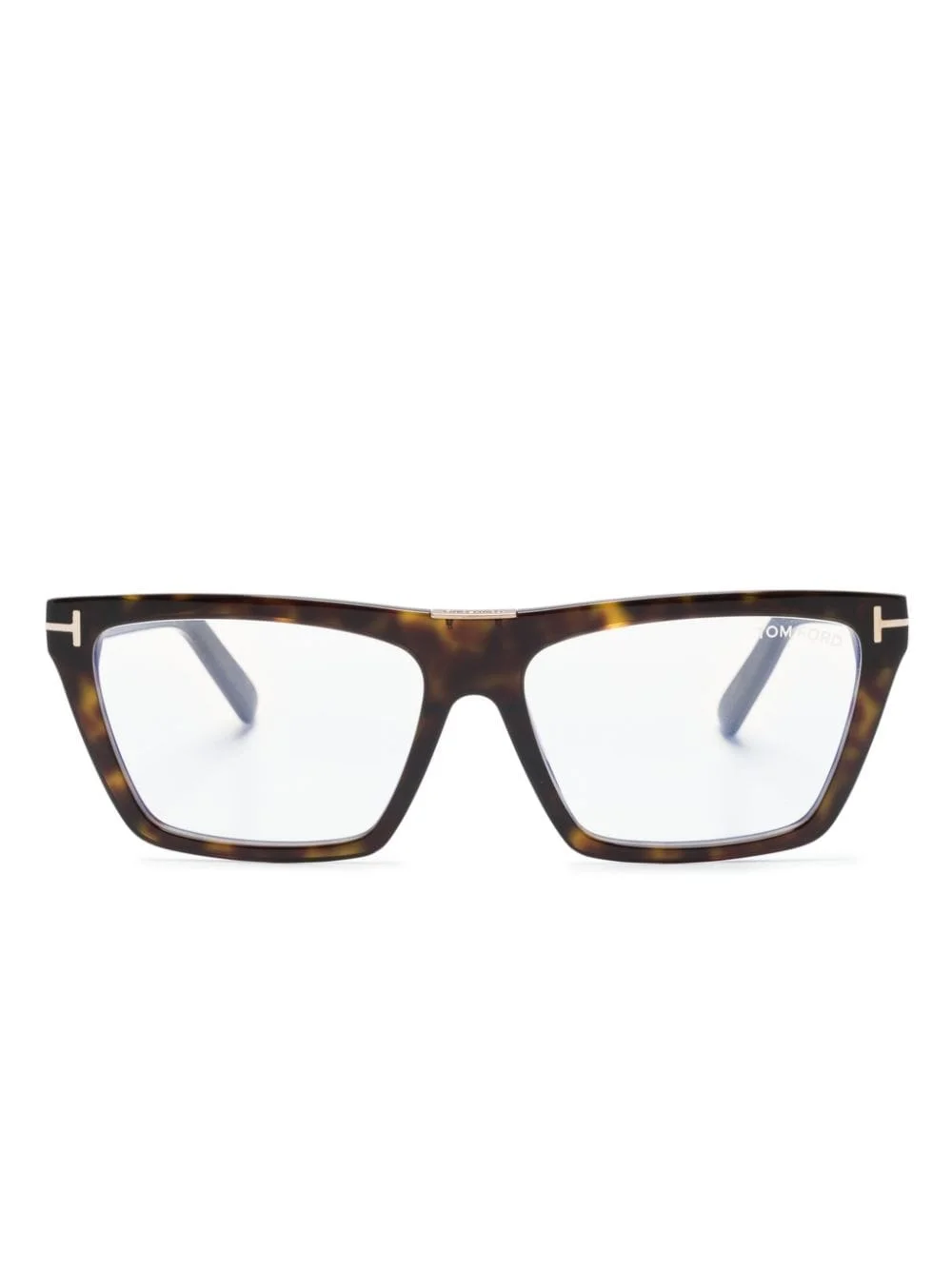 FT5912B tortoiseshell rectangle-frame glasses - 1