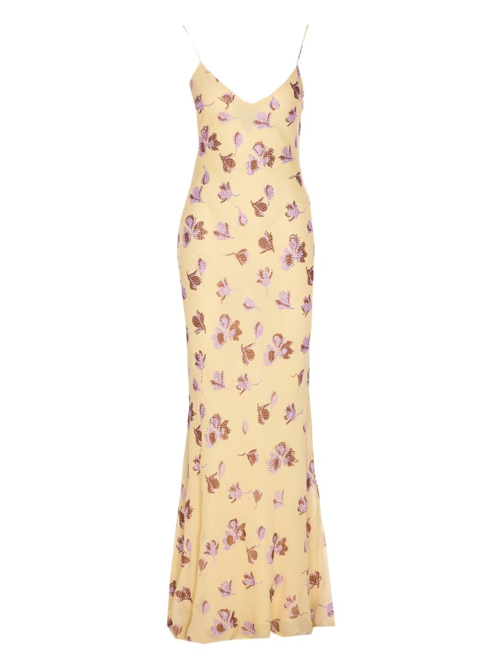 floral-print rhinestone maxi dress - 2