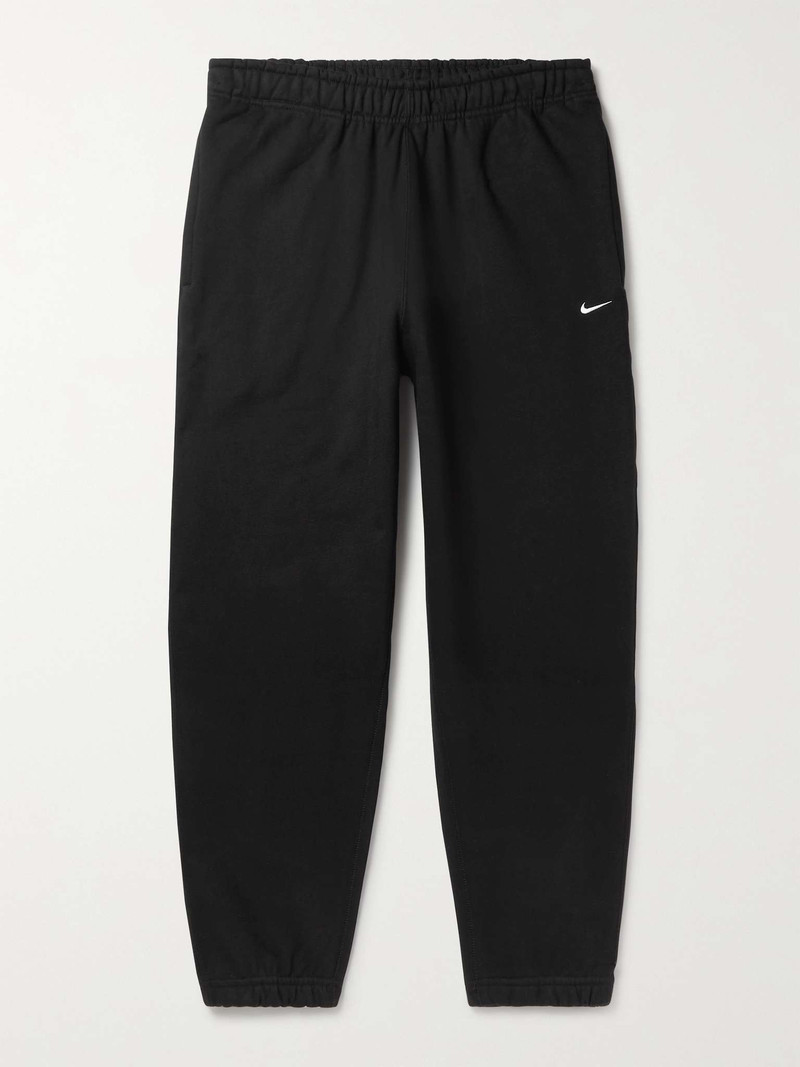 NRG Tapered Logo-Embroidered Fleece-Back Cotton-Jersey Sweatpants - 1