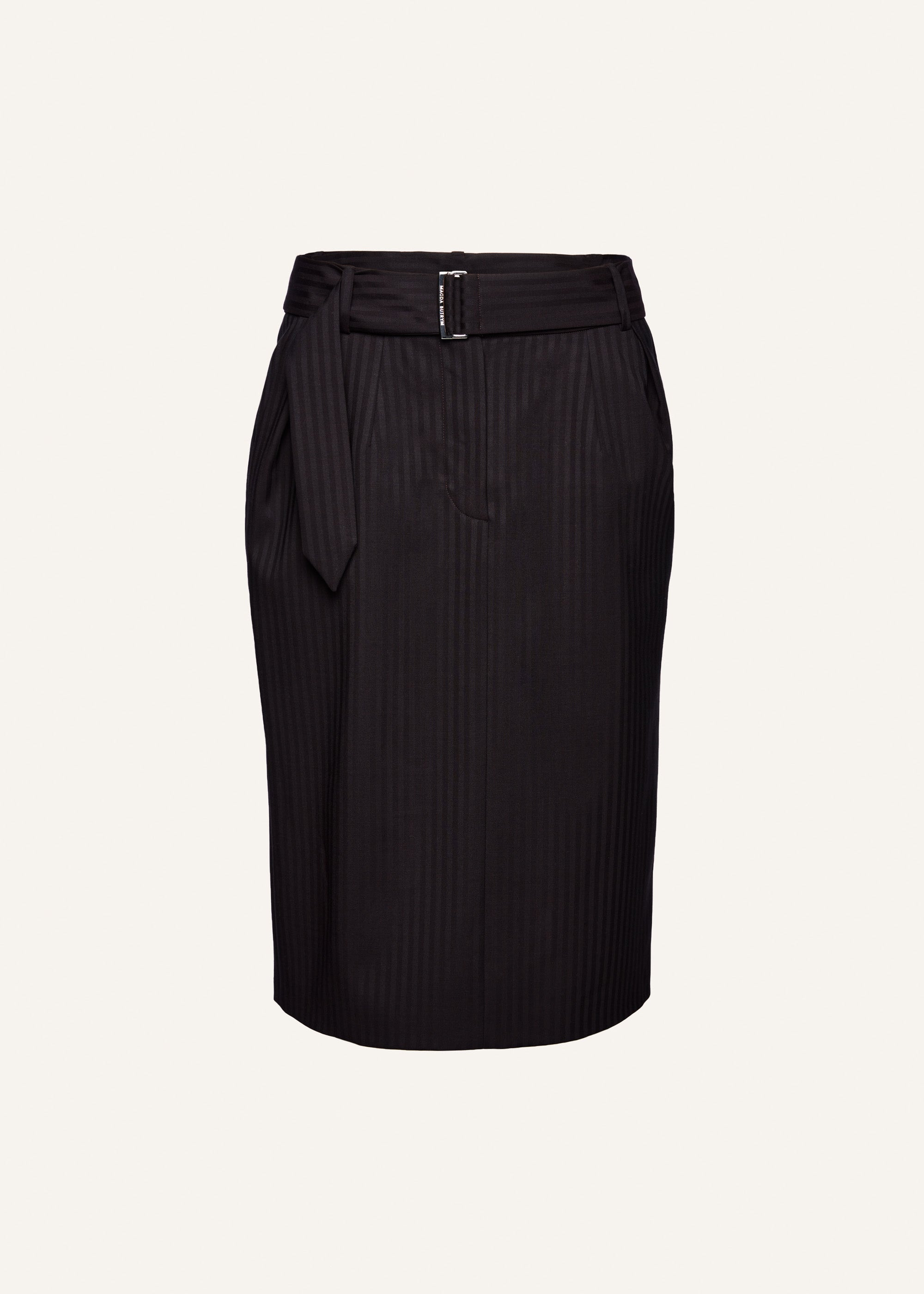 Belted midi skirt in violet stripes - 1