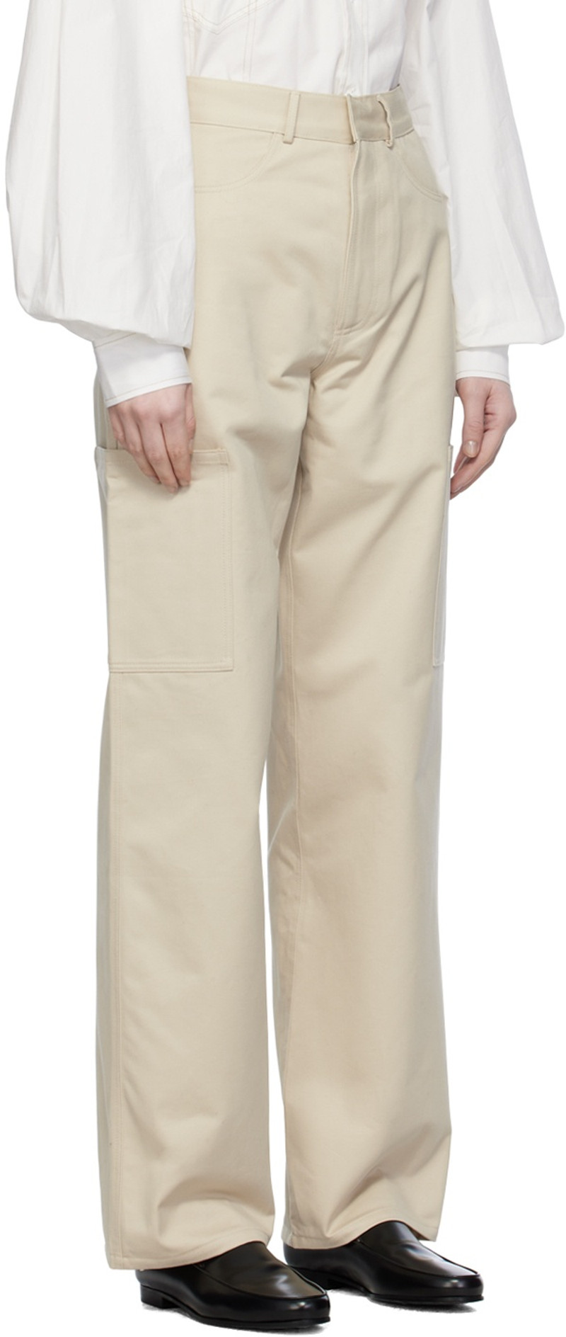 Elleme Beige Patch Pocket Trousers outlook