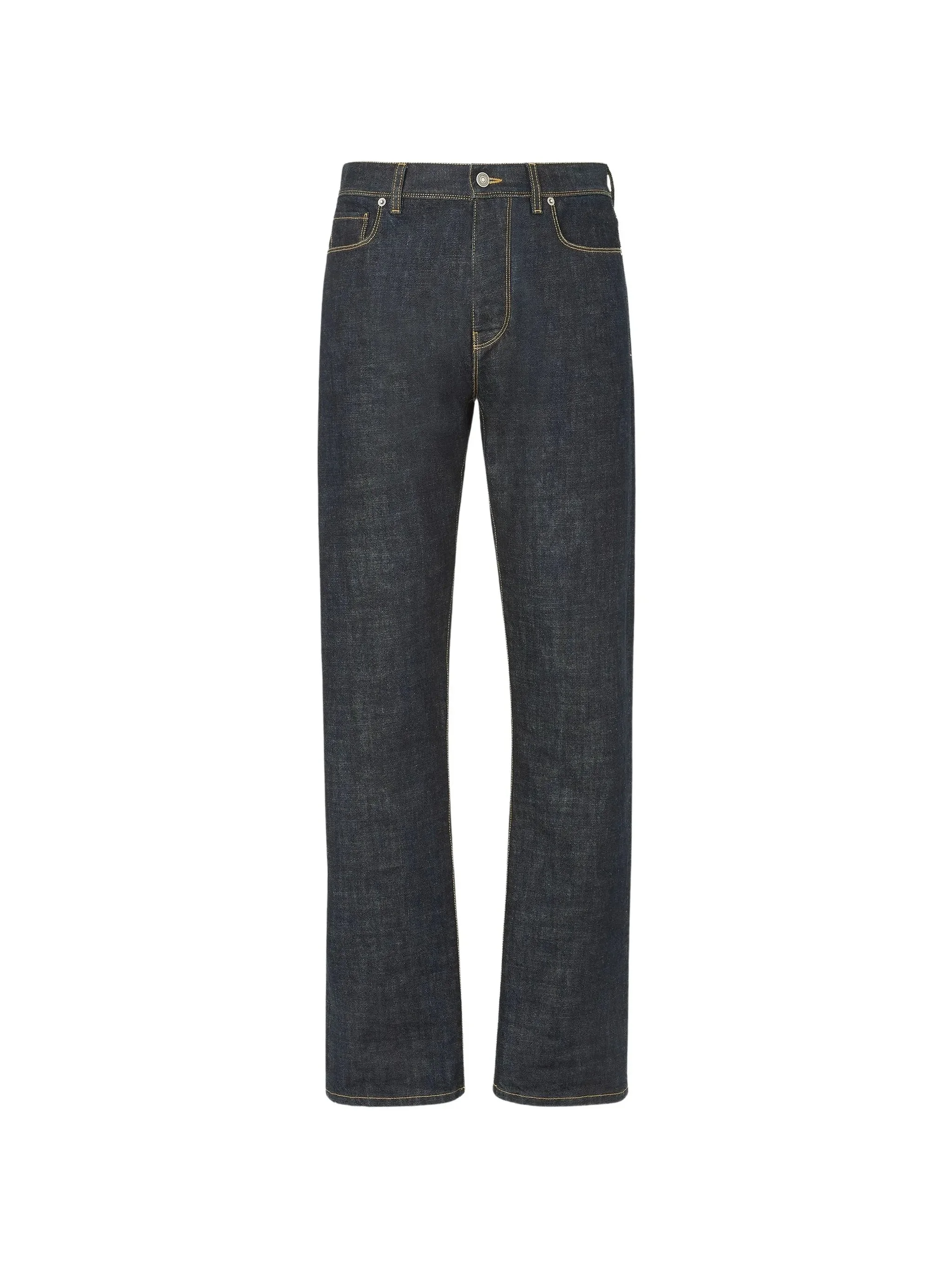 Fendi Logo-patch Contrast-stitch Jeans - 1