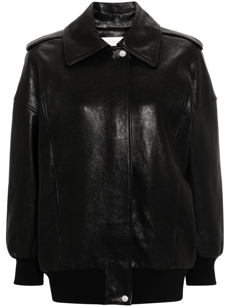 Leather Bomber Jacket - 1