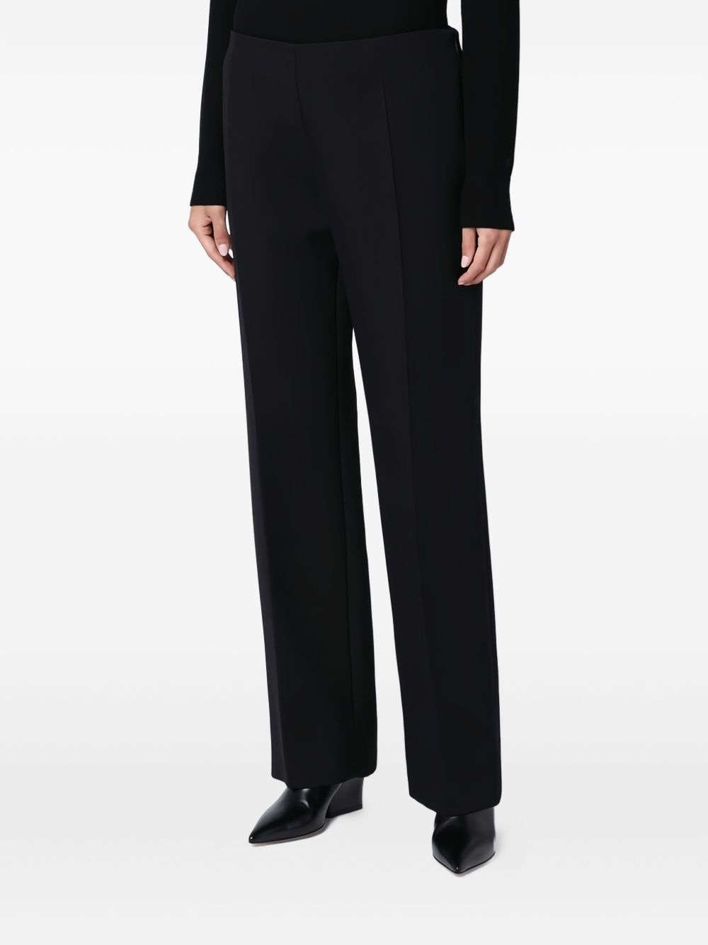 straight-leg wool-silk trousers - 4