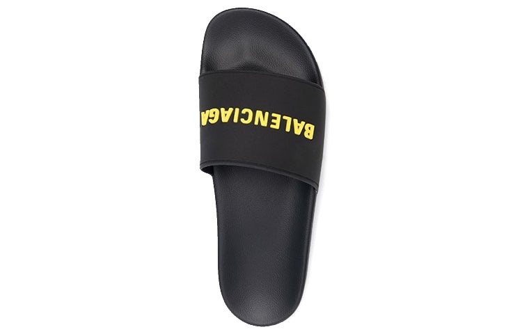 Balenciaga Pool Slides 'Black Yellow' 565826W1S801070 - 4