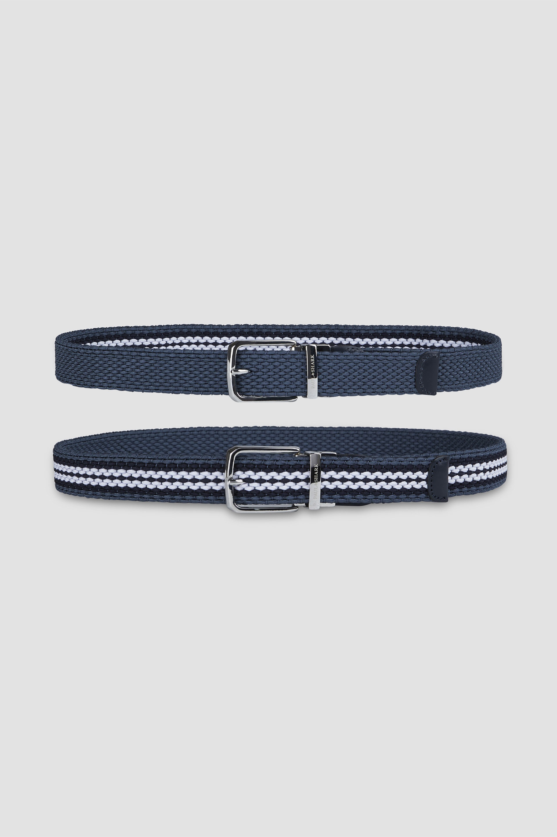 STRIPED ELASTIC BELT WITH LEATHER TRIMS - 3