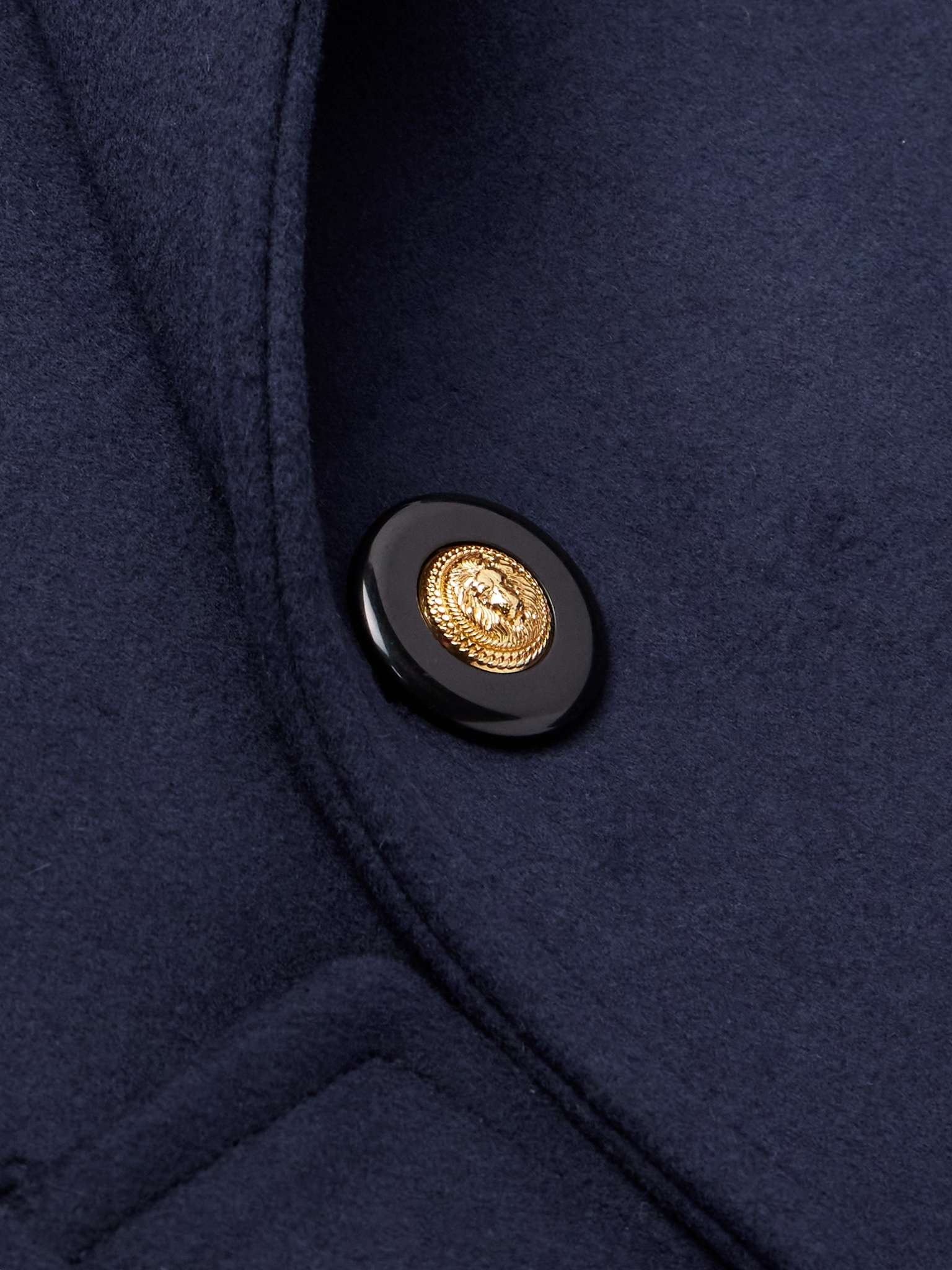 Double-Breasted Virgin Wool Peacoat - 5