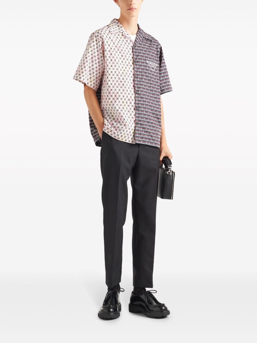 colour-block cotton shirt - 2