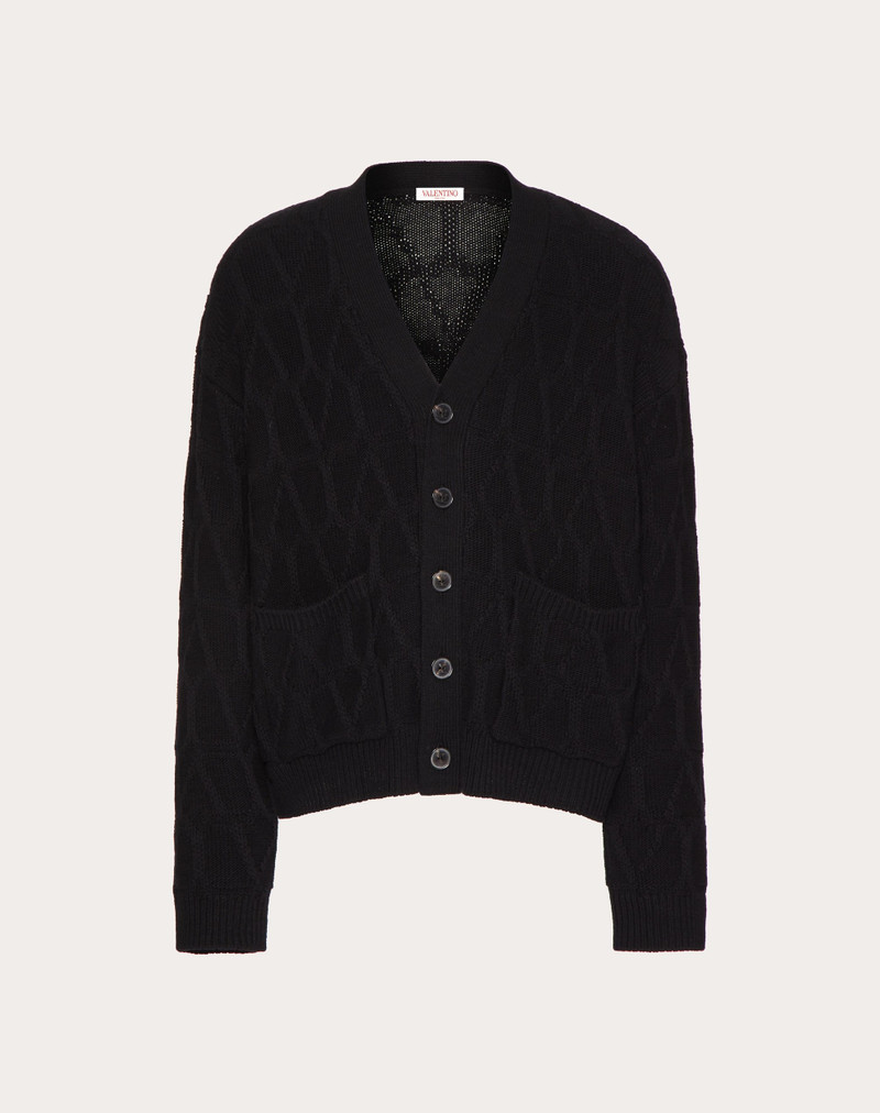WOOL CARDIGAN WITH TOILE ICONOGRAPHE PATTERN 1