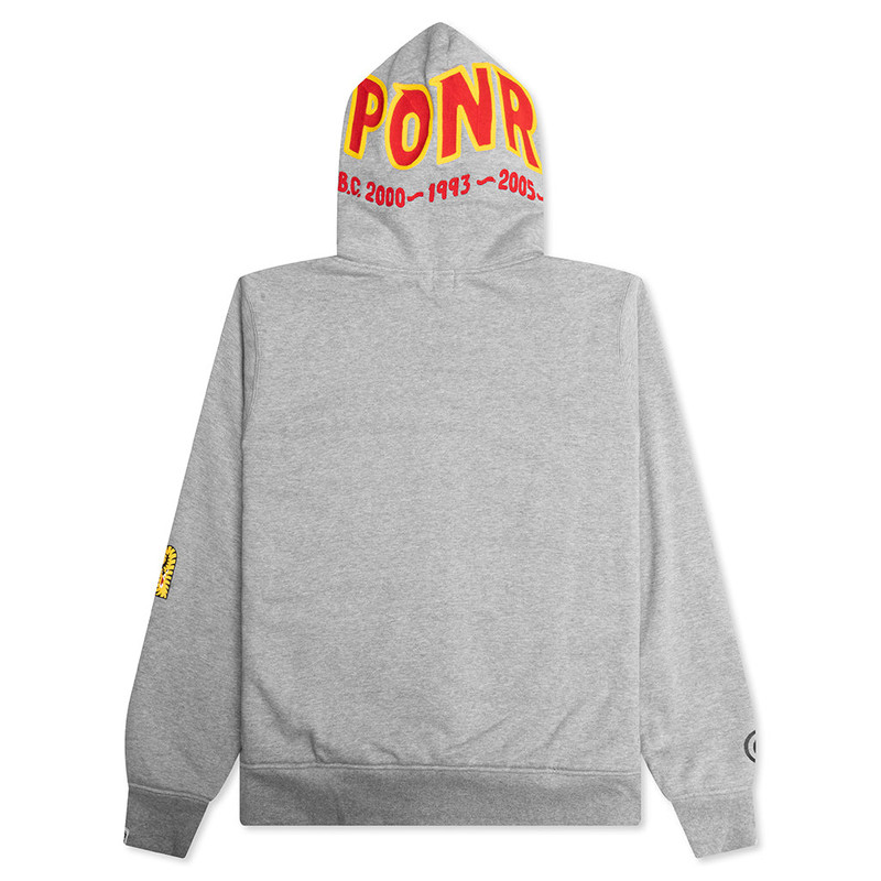 A BATHING APE® 2ND SHARK FULL ZIP HOODIE - GRAY outlook