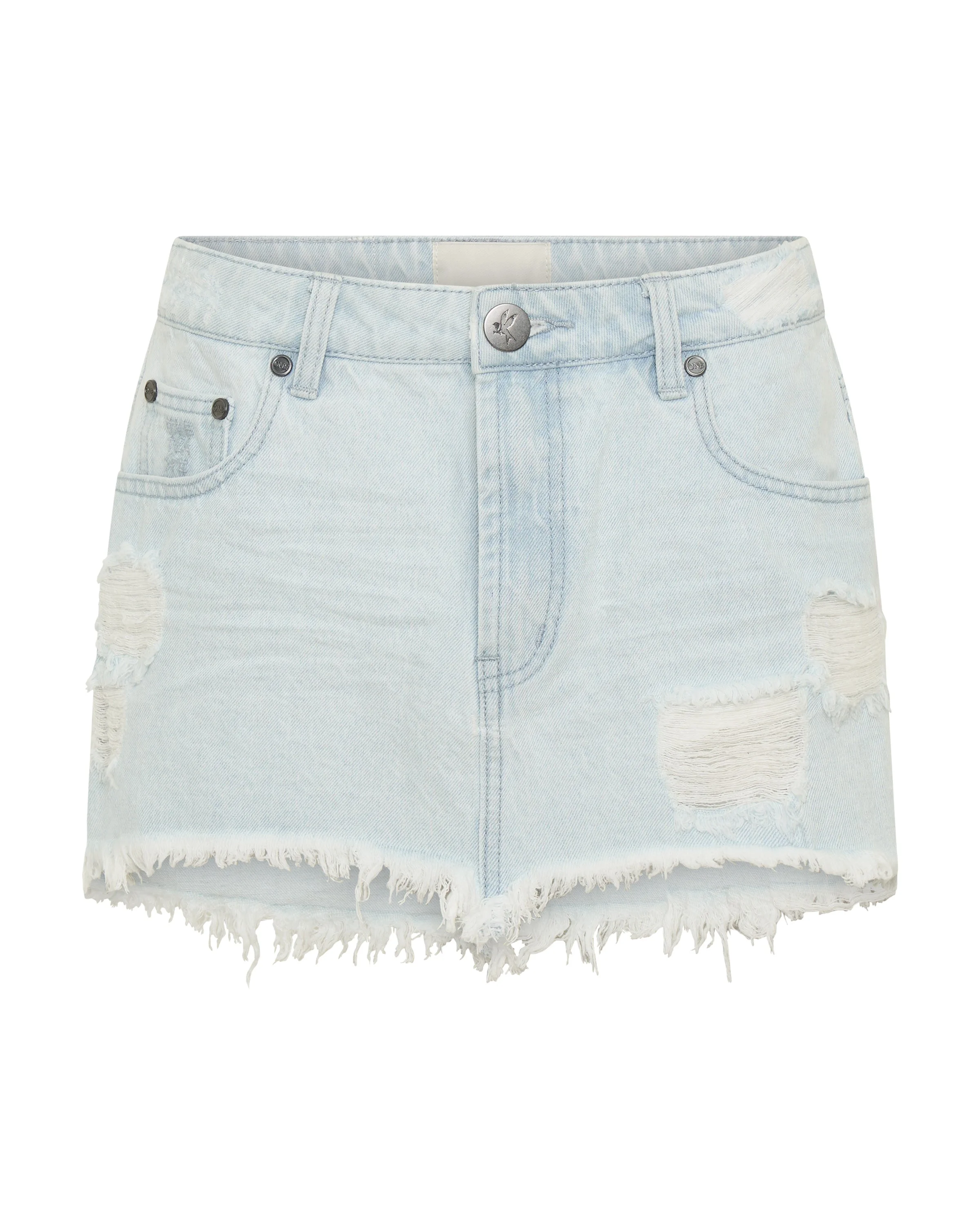 Junkyard Low Waist Mini Denim Skirt - Xanthe - 1