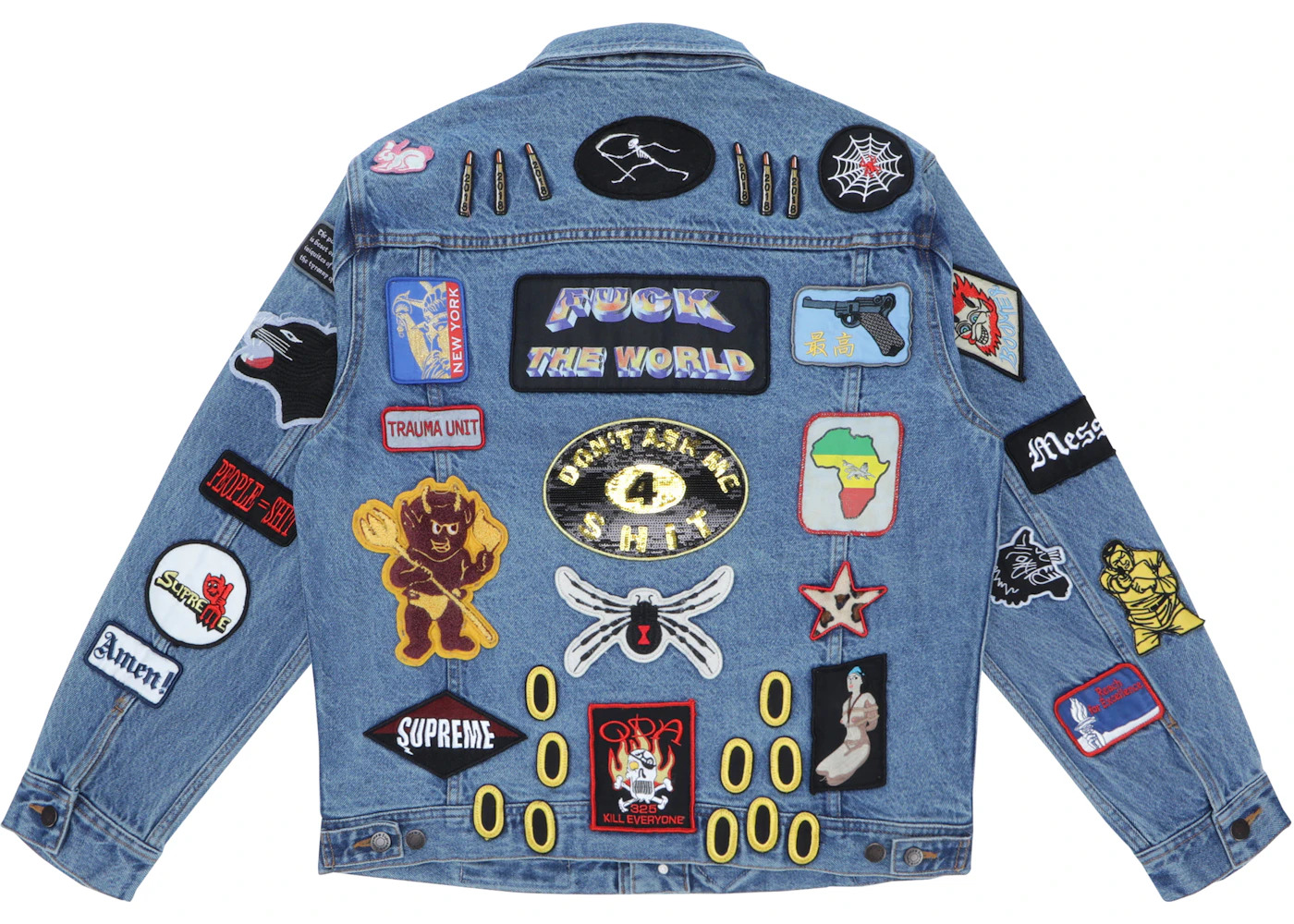 Supreme Patches Denim Trucker Jacket Blue - 2