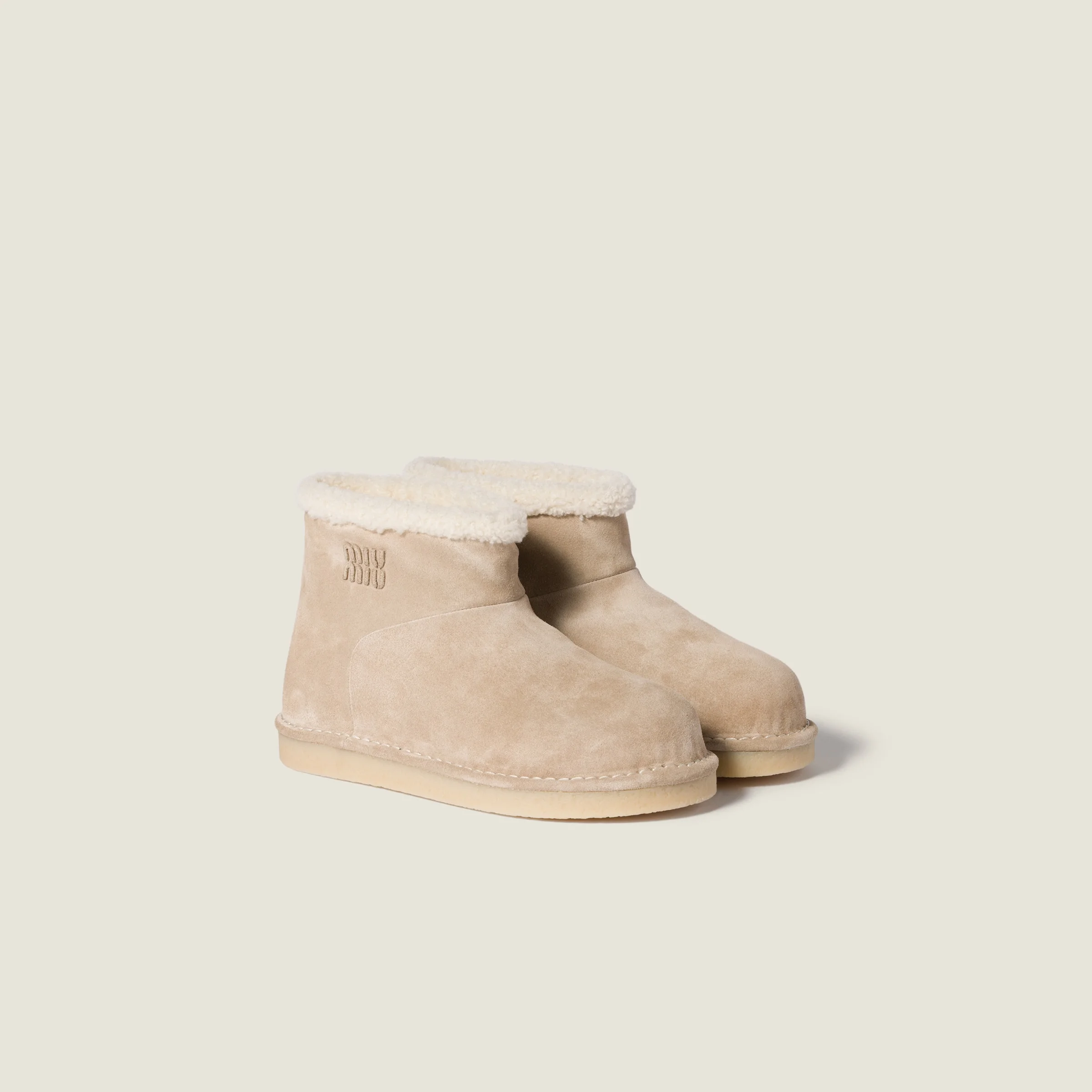 Suede and shearling booties - 1