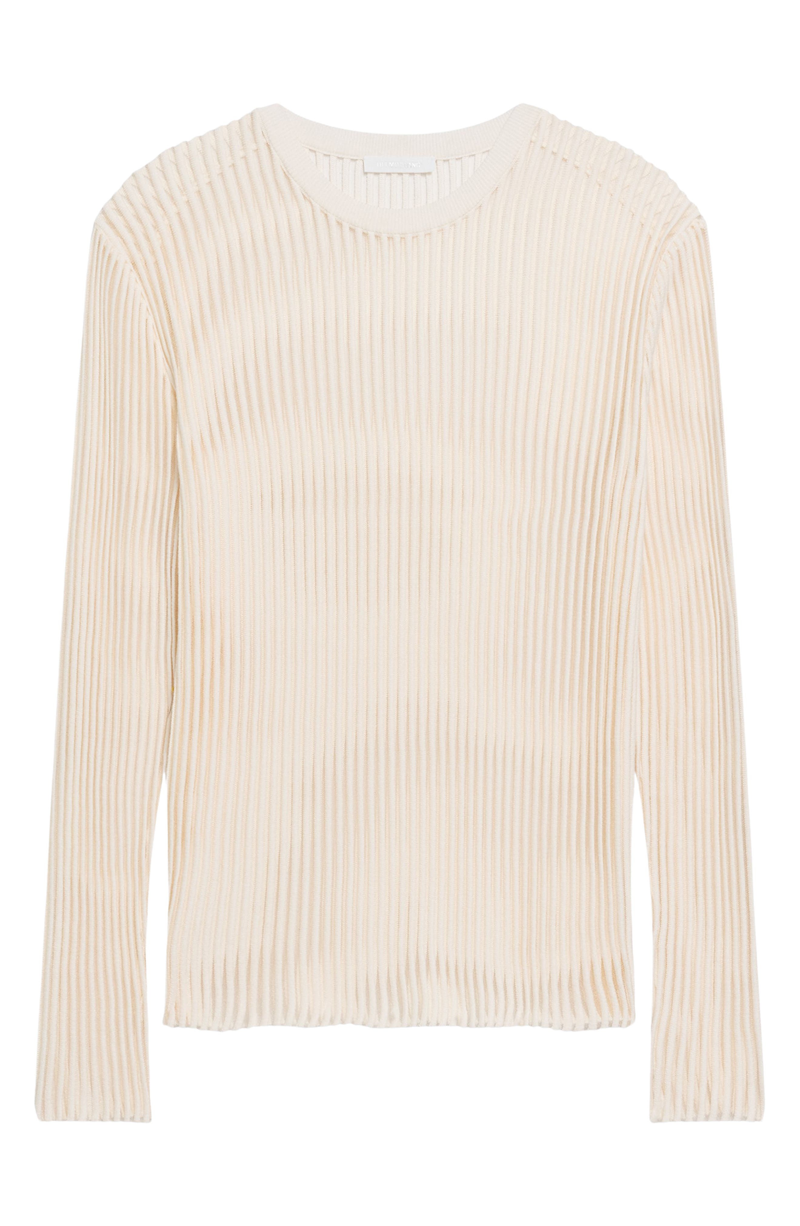 Helmut Lang Sheer Stripe Crewneck T-Shirt in Ivory at Nordstrom - 5