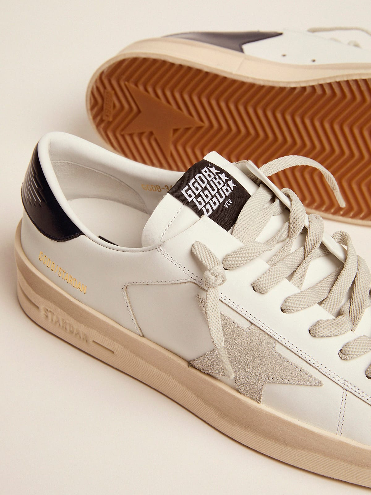 Men's Stardan with star in ice-gray suede and blu-navy heel tab - 3