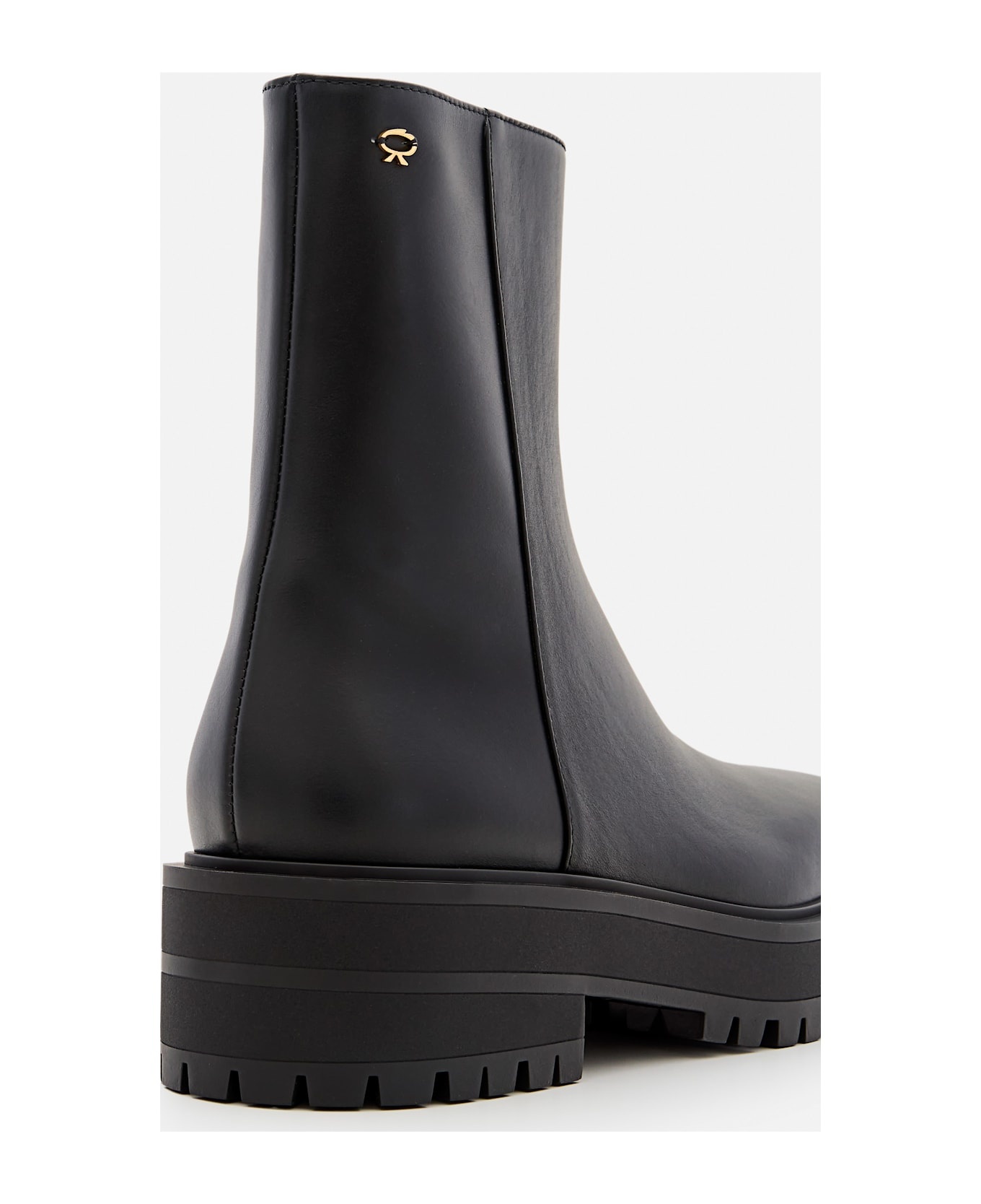 Leather Combat Boots - 4