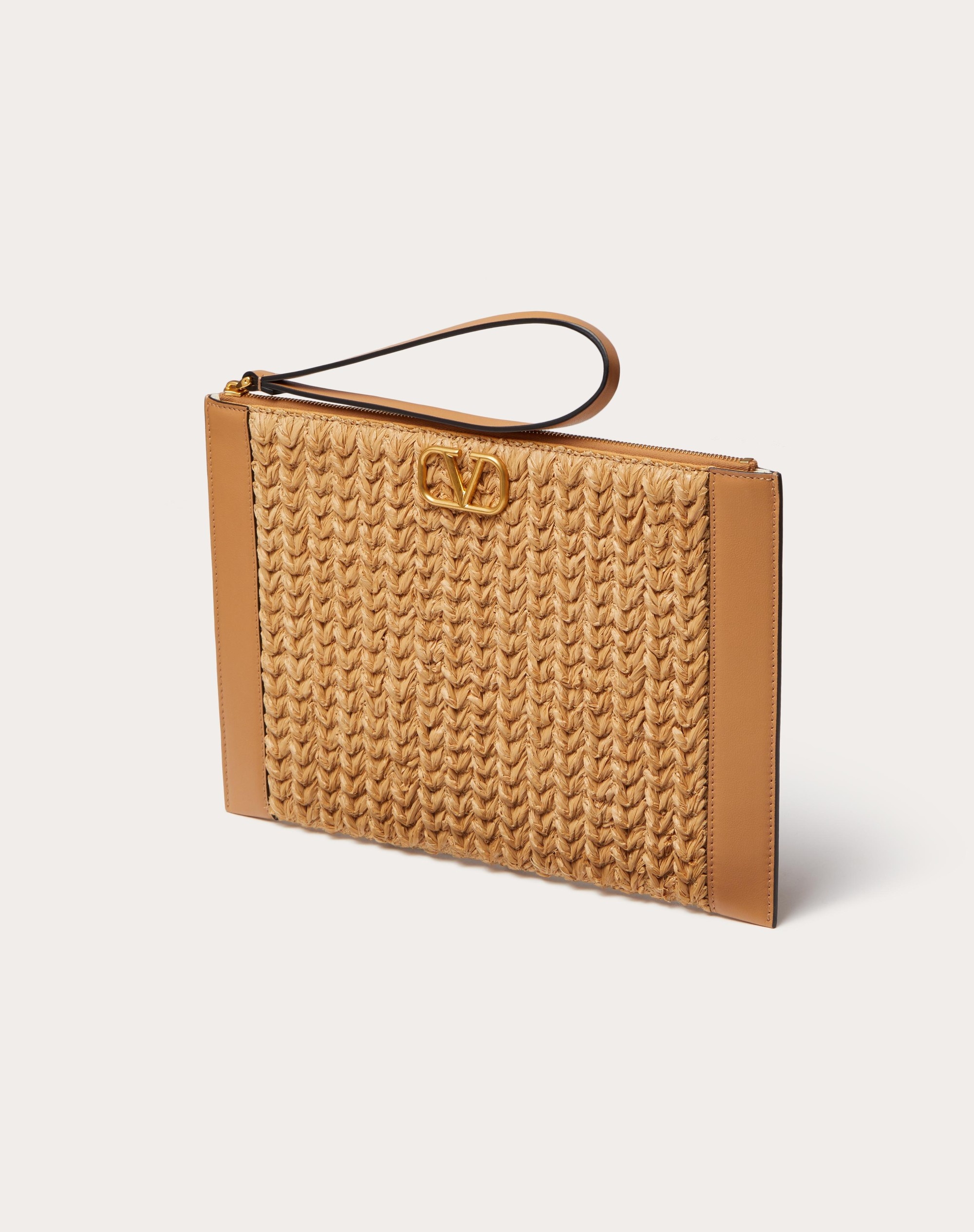 VLOGO SIGNATURE RAFFIA POUCH - 4